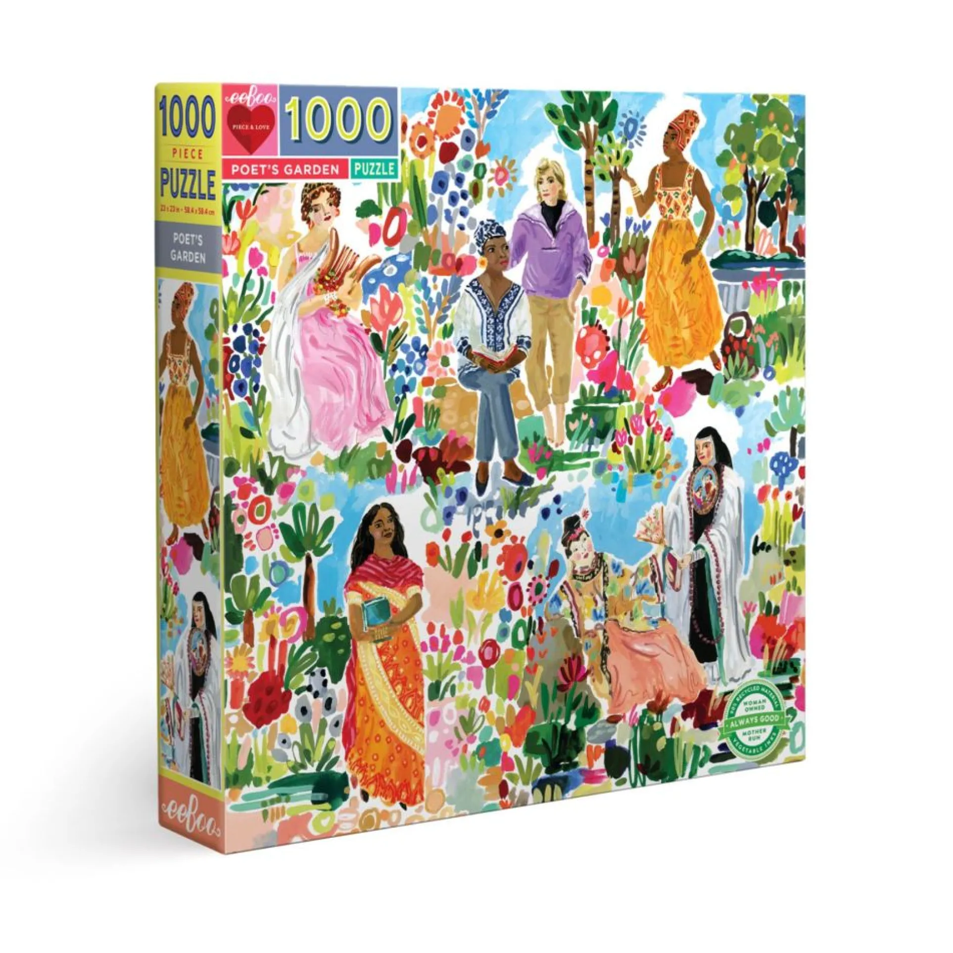 eeBoo Piece and Love Poet's Garden 1000-Piece Jigsaw Puzzle for Adults