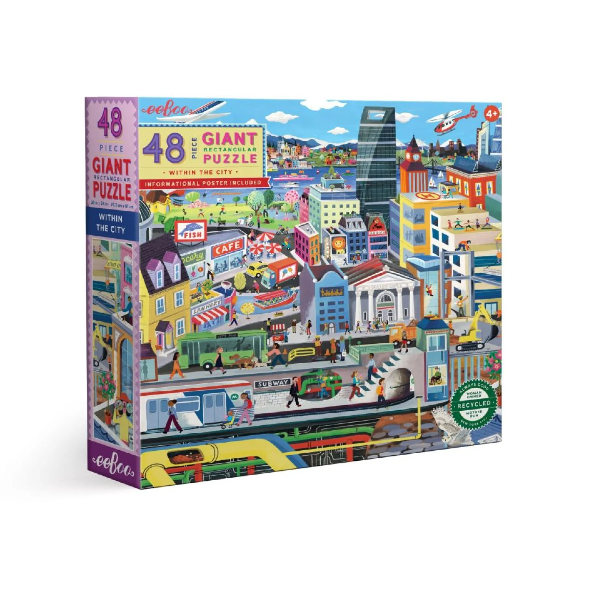 eeBoo Within the City Giant Floor Puzzle - 48 pc