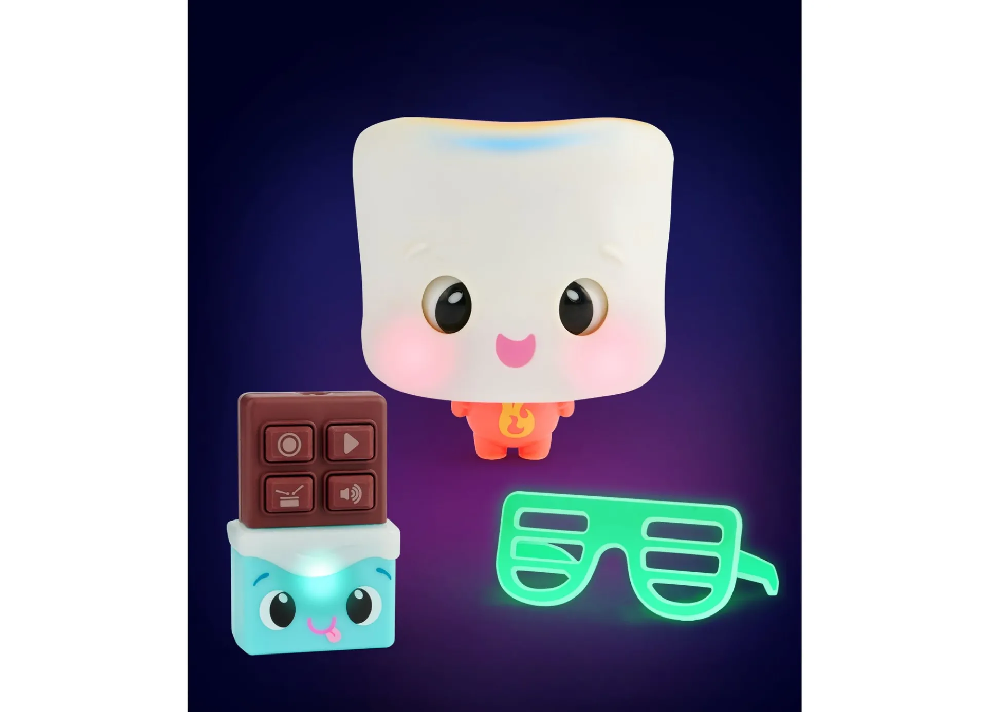 DJ Mixer Mel Mix-A-Lot Interactive Marshmallow Toy with Glow-in-the-Dark Glasses