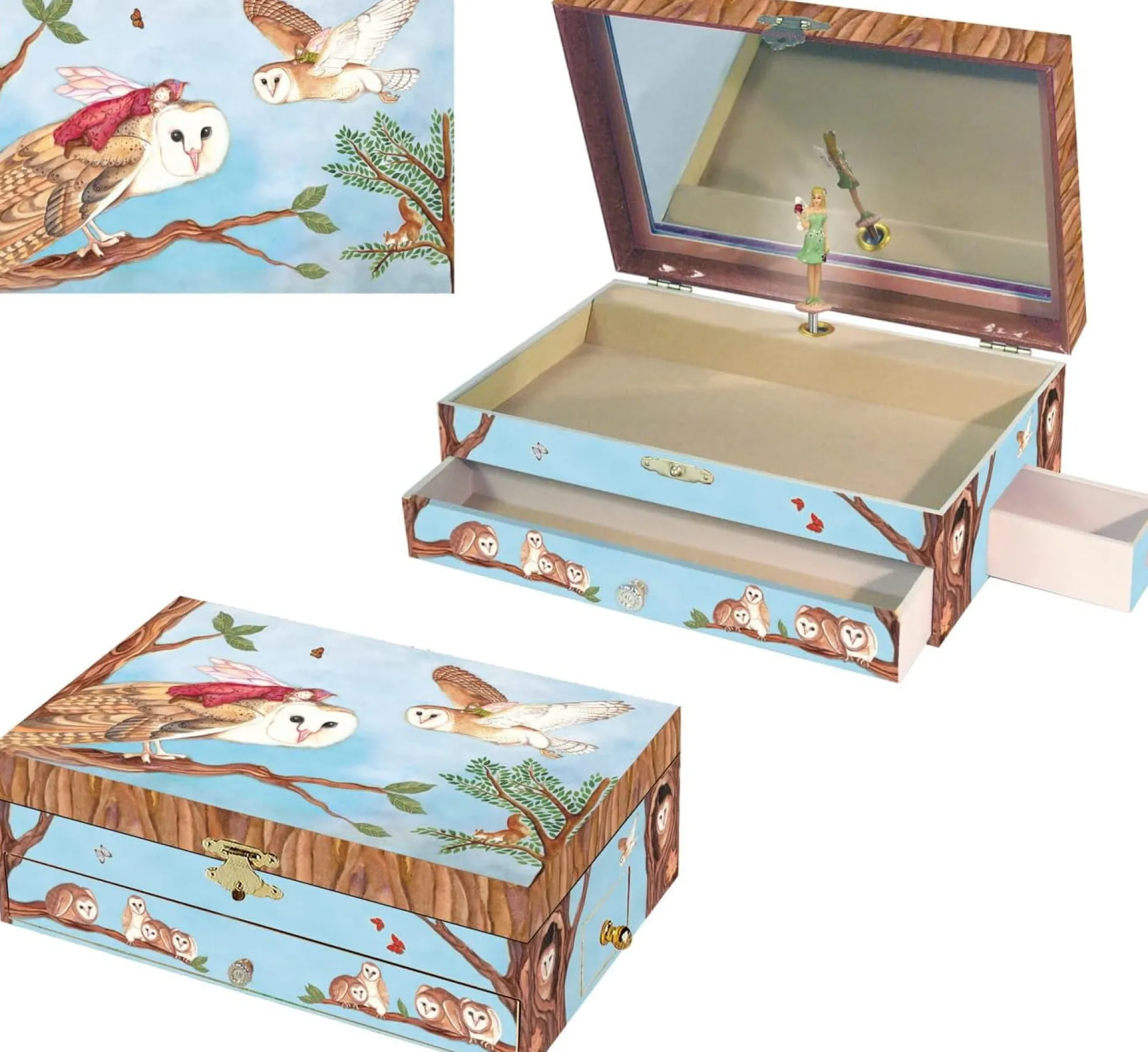 Enchantmints Owl Travellers Music Jewelry Box for Girls