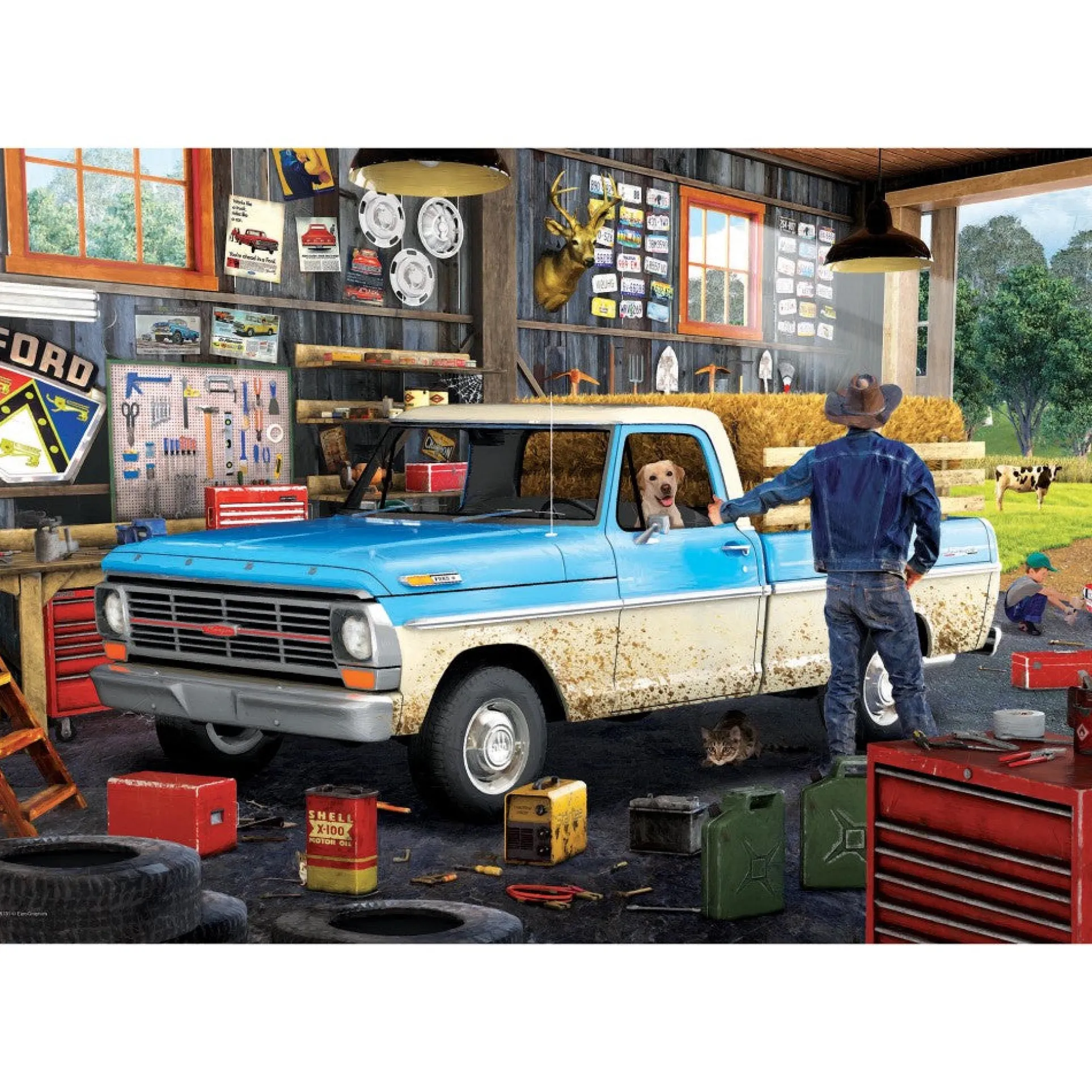 Eurographics 1967 Ford Pick-Up Truck Puzzle - 550 pc Tin Edition