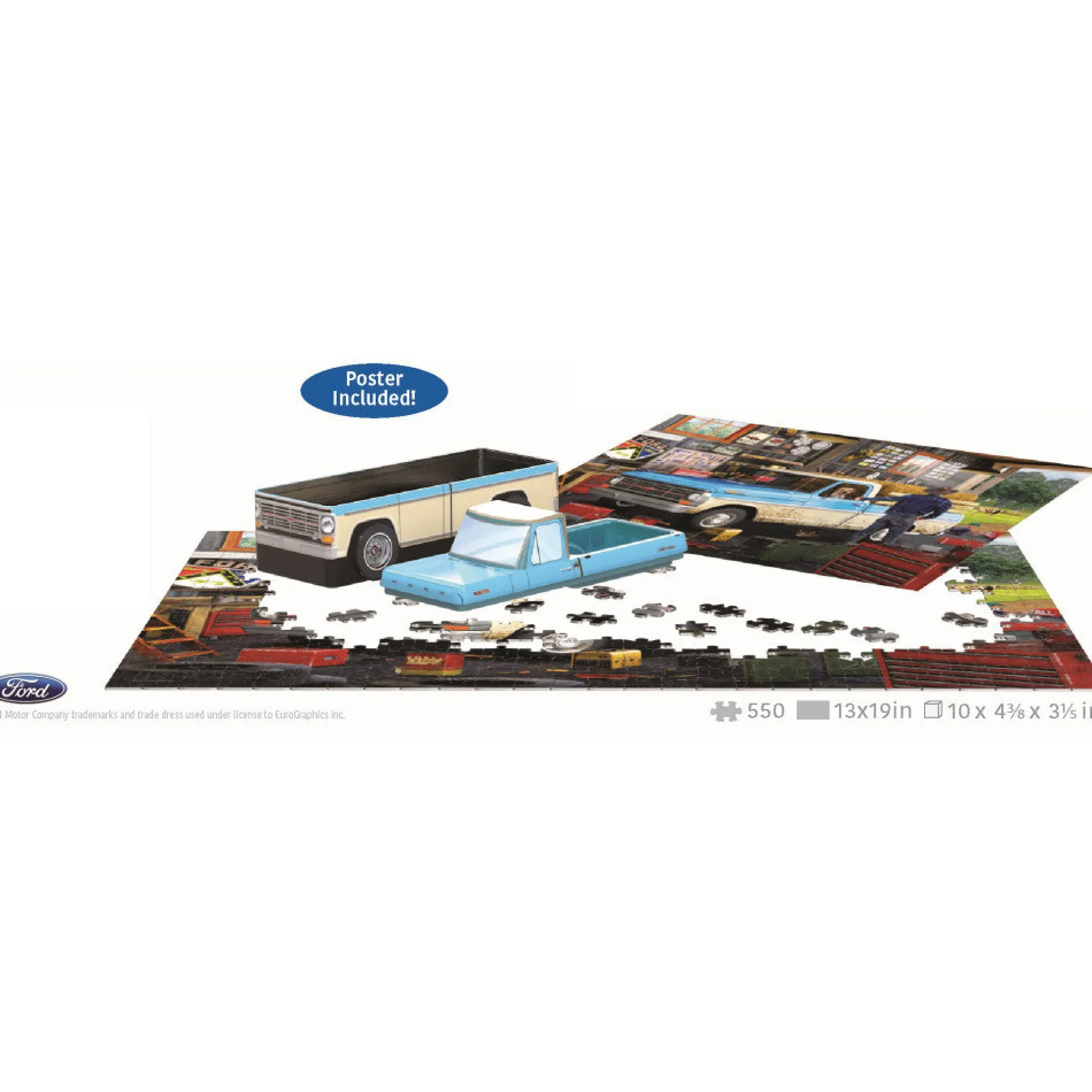 Eurographics 1967 Ford Pick-Up Truck Puzzle - 550 pc Tin Edition