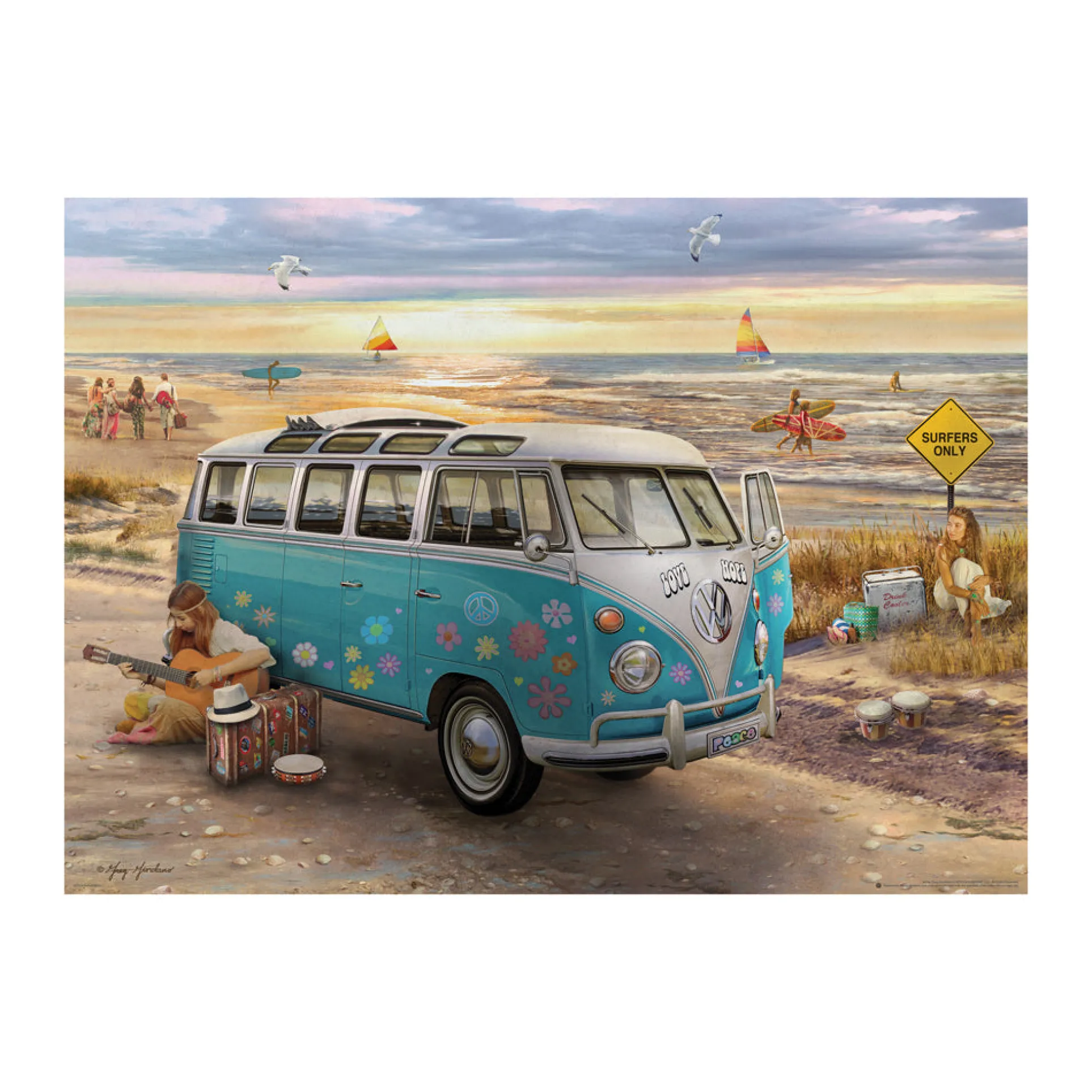Eurographics American Classics Love & Hope VW Bus Jigsaw Puzzle - 1000 pc