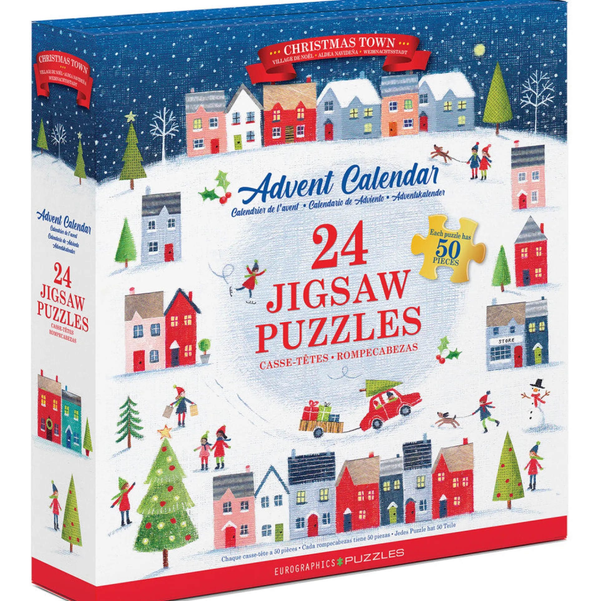 Eurographics Christmas Town 24-Pack Puzzle Advent Calendar - 1200 pc
