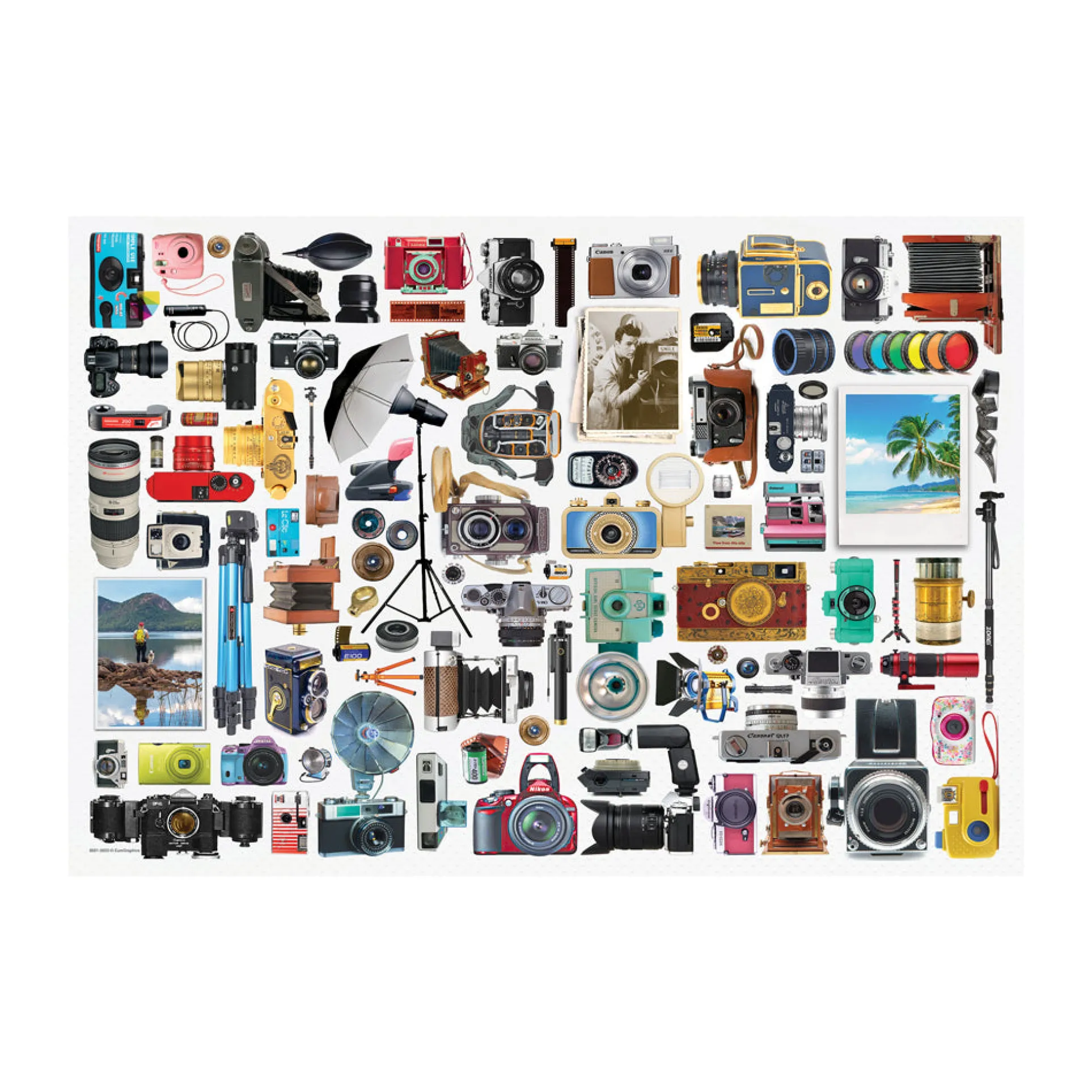Eurographics Classic Cameras Shaped Tin Jigsaw Puzzle - 550 pc