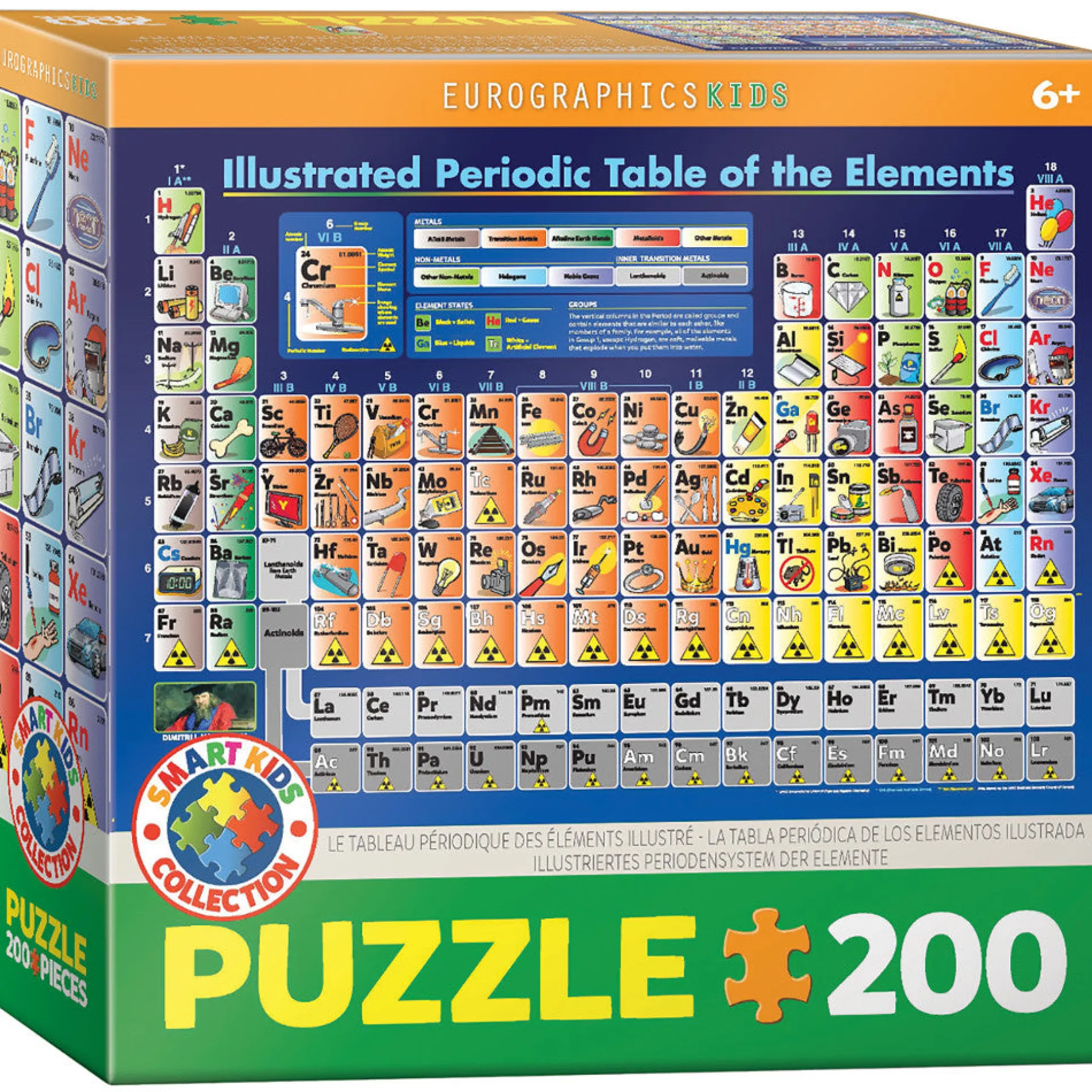 Eurographics Illustrated Periodic Table - 200 pc Educational Jigsaw Puzzle
