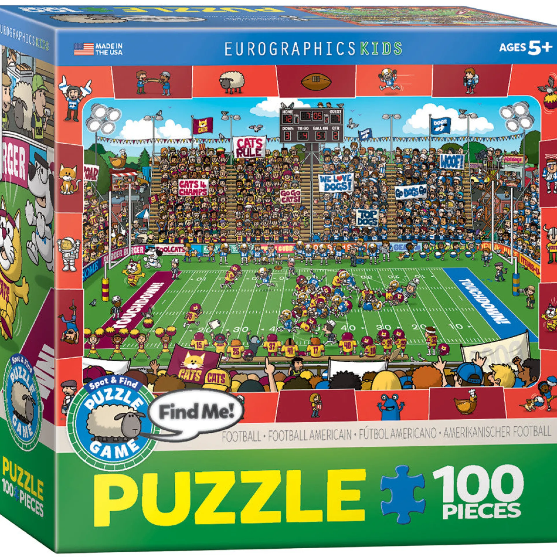 Eurographics Spot & Find Football Jigsaw Puzzle - 100 pc