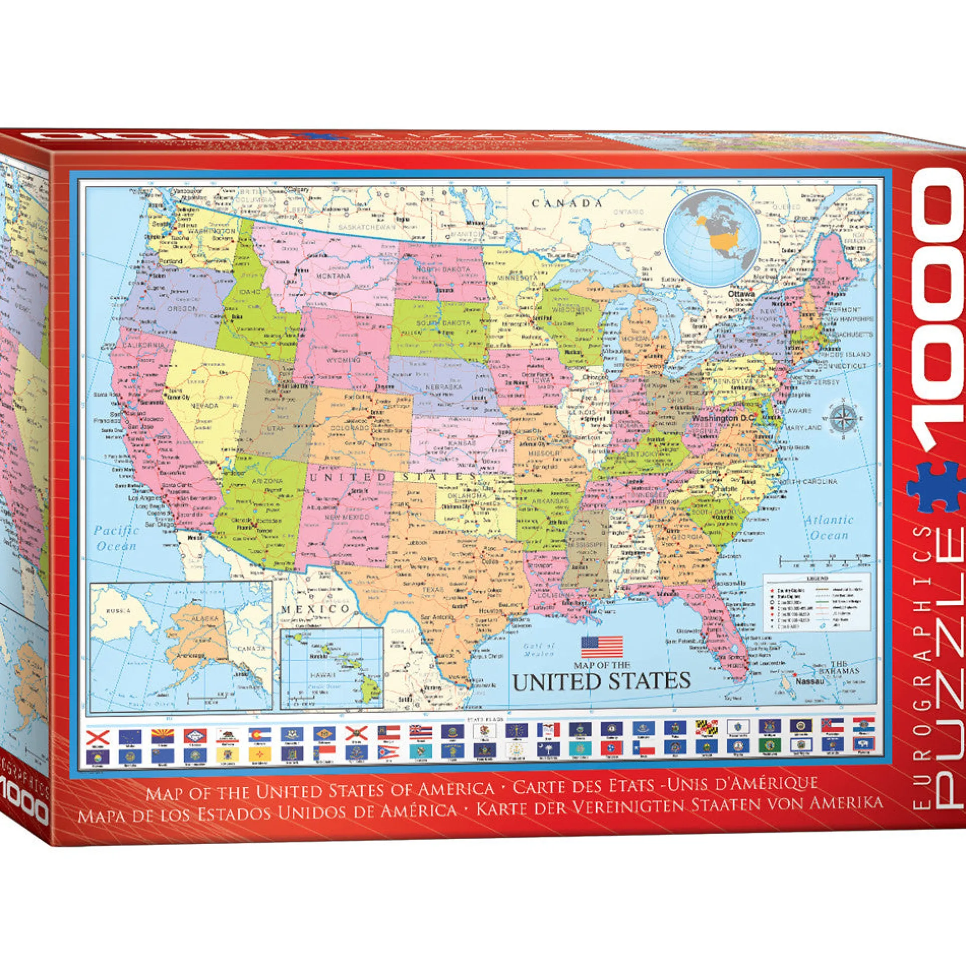 EuroGraphics USA Map - 1000 Piece Educational Puzzle