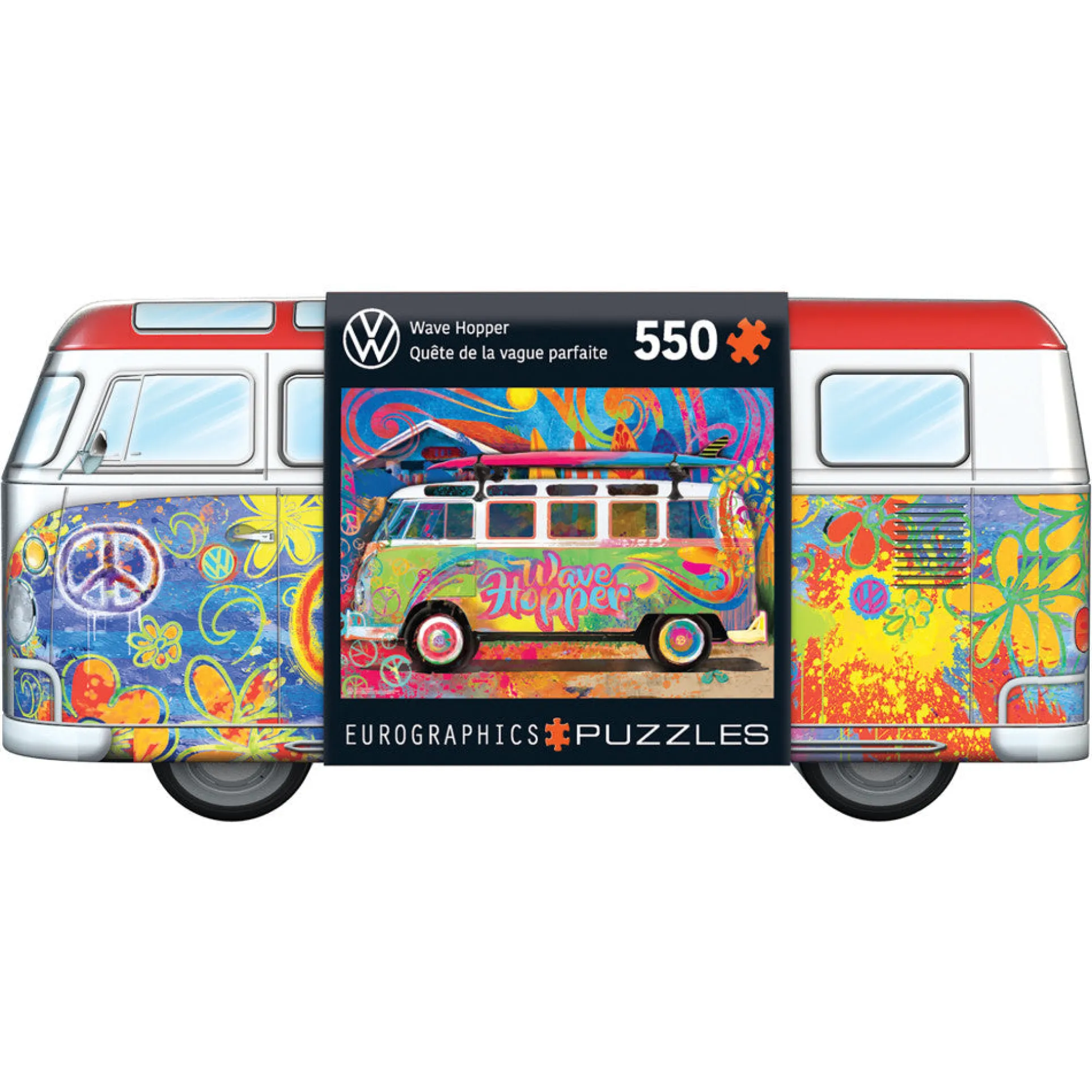 Eurographics VW Wave Hopper Bus 550-Piece Puzzle in Collector's Tin