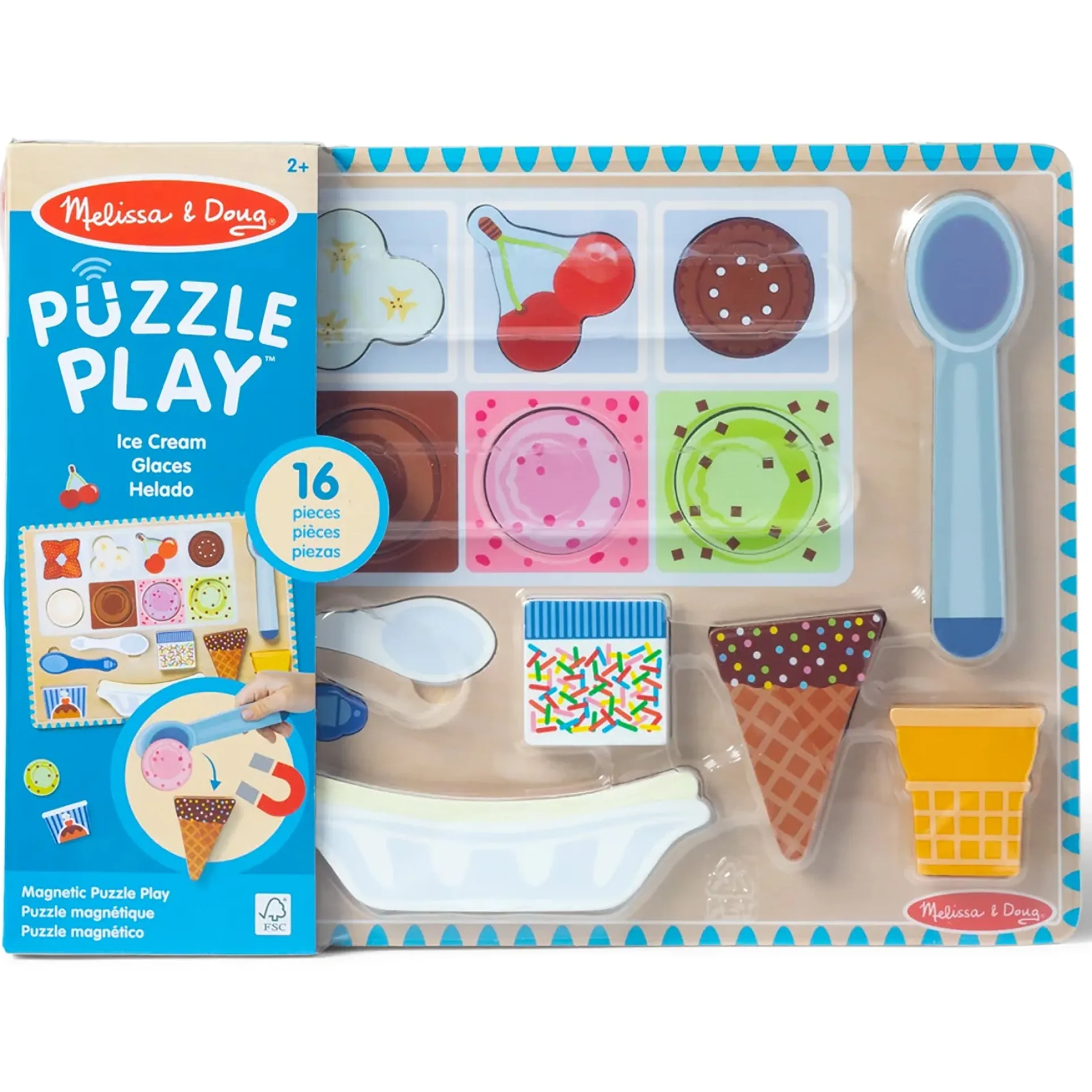 Melissa & Doug Magnetic Ice Cream Puzzle Set - Interactive Wooden Toy