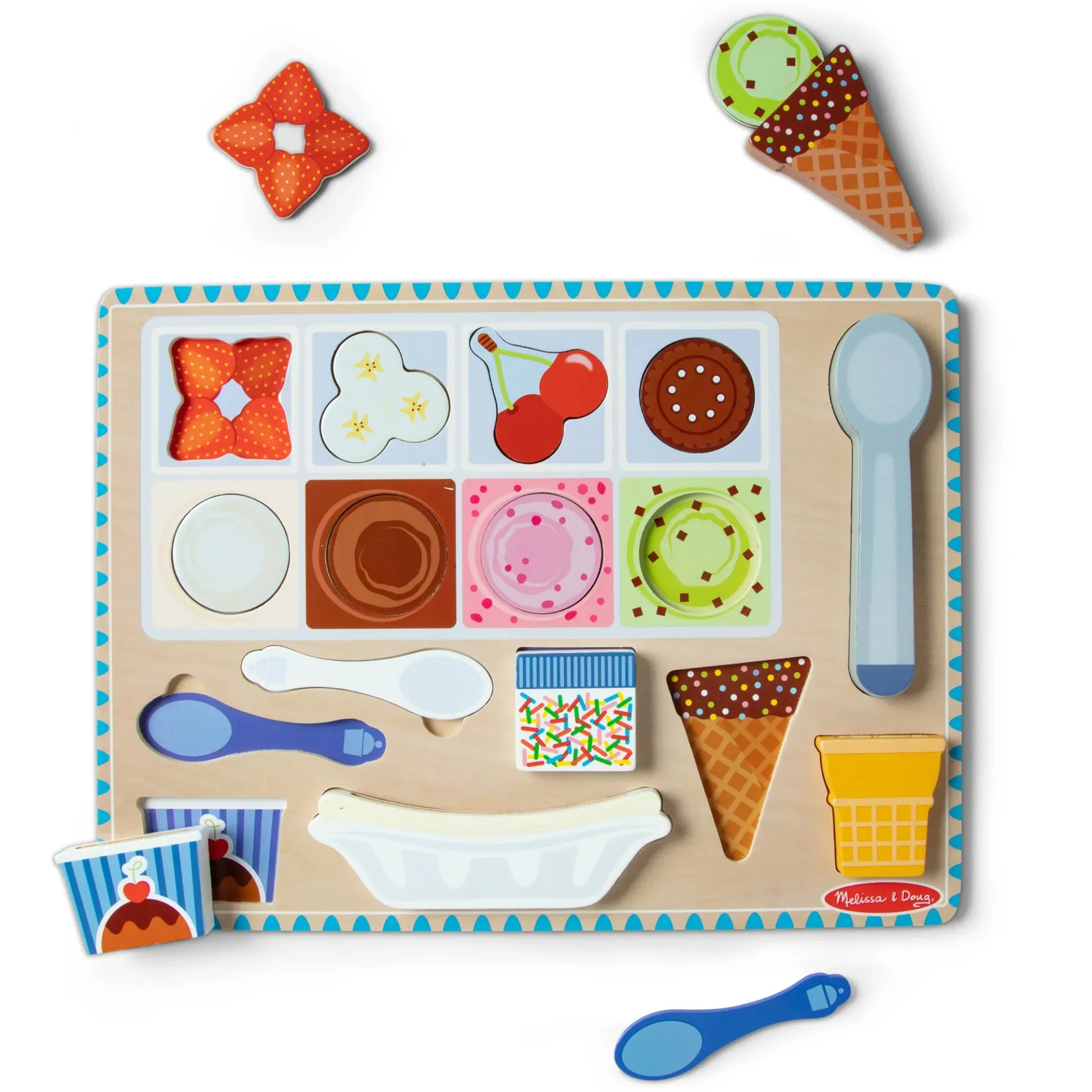 Melissa & Doug Magnetic Ice Cream Puzzle Set - Interactive Wooden Toy