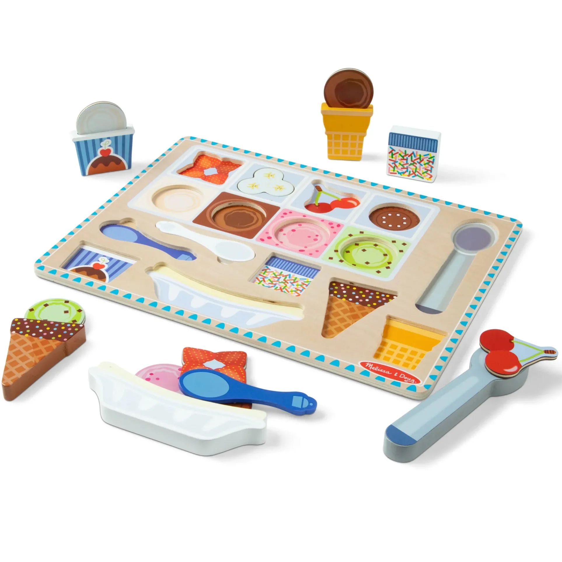 Melissa & Doug Magnetic Ice Cream Puzzle Set - Interactive Wooden Toy