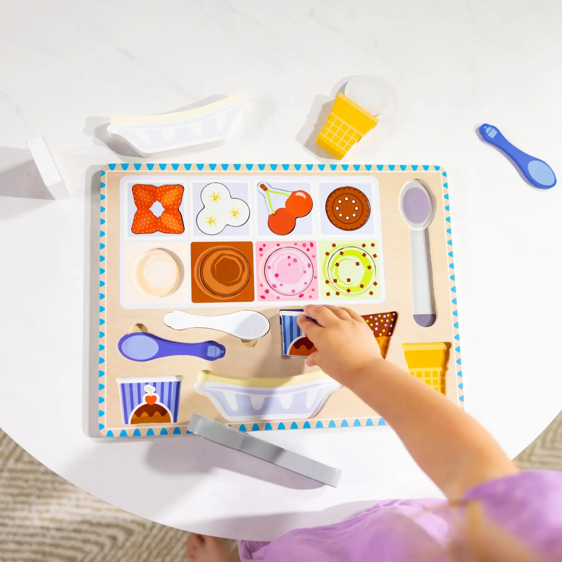 Melissa & Doug Magnetic Ice Cream Puzzle Set - Interactive Wooden Toy