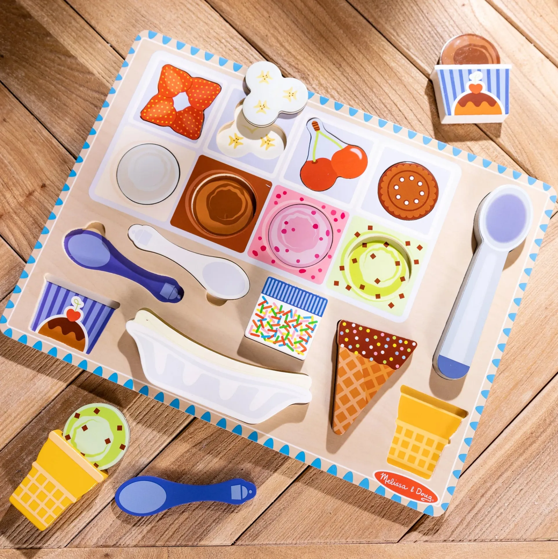 Melissa & Doug Magnetic Ice Cream Puzzle Set - Interactive Wooden Toy
