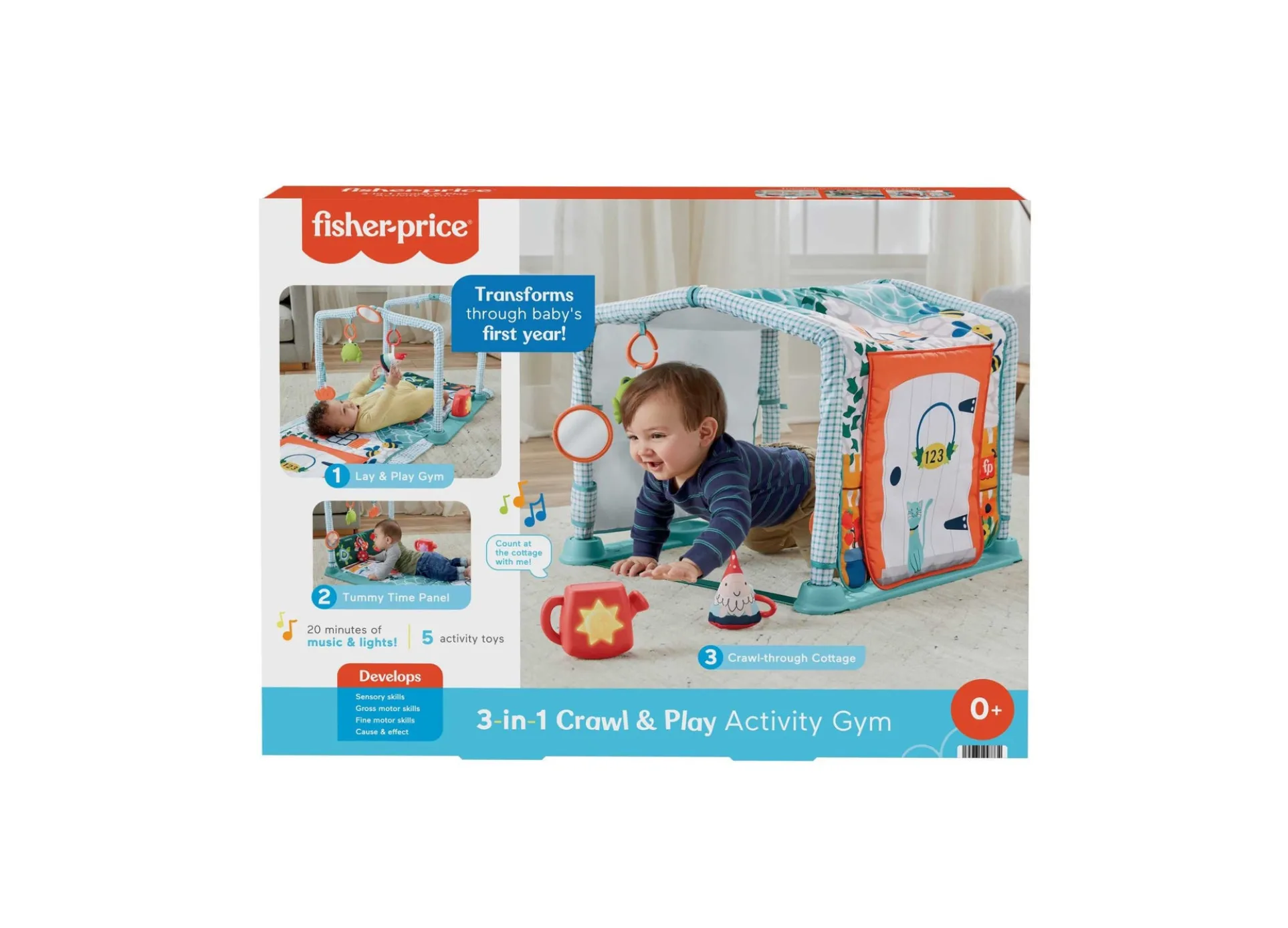 Fisher-Price 3-in-1 Crawl & Play Activity Gym Cottage Theme