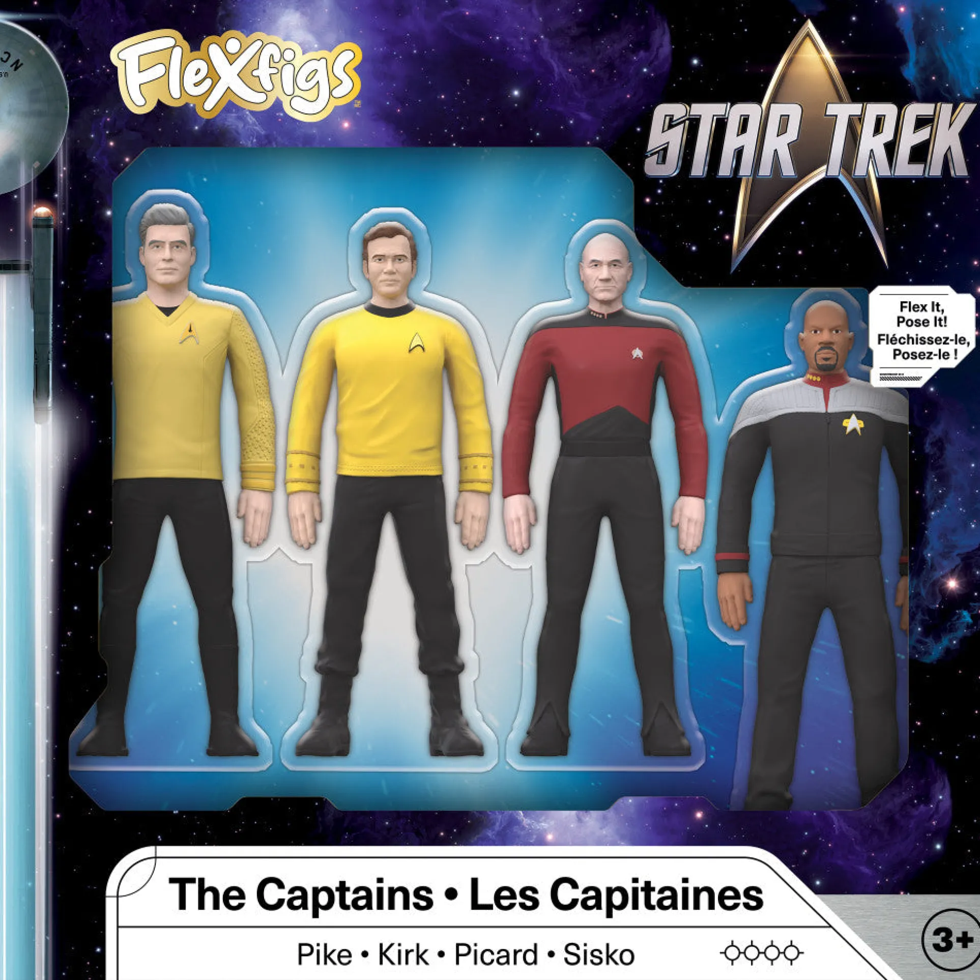 FleXfigs Star Trek 4.5 inch Action Figures - Captains Collector Pack