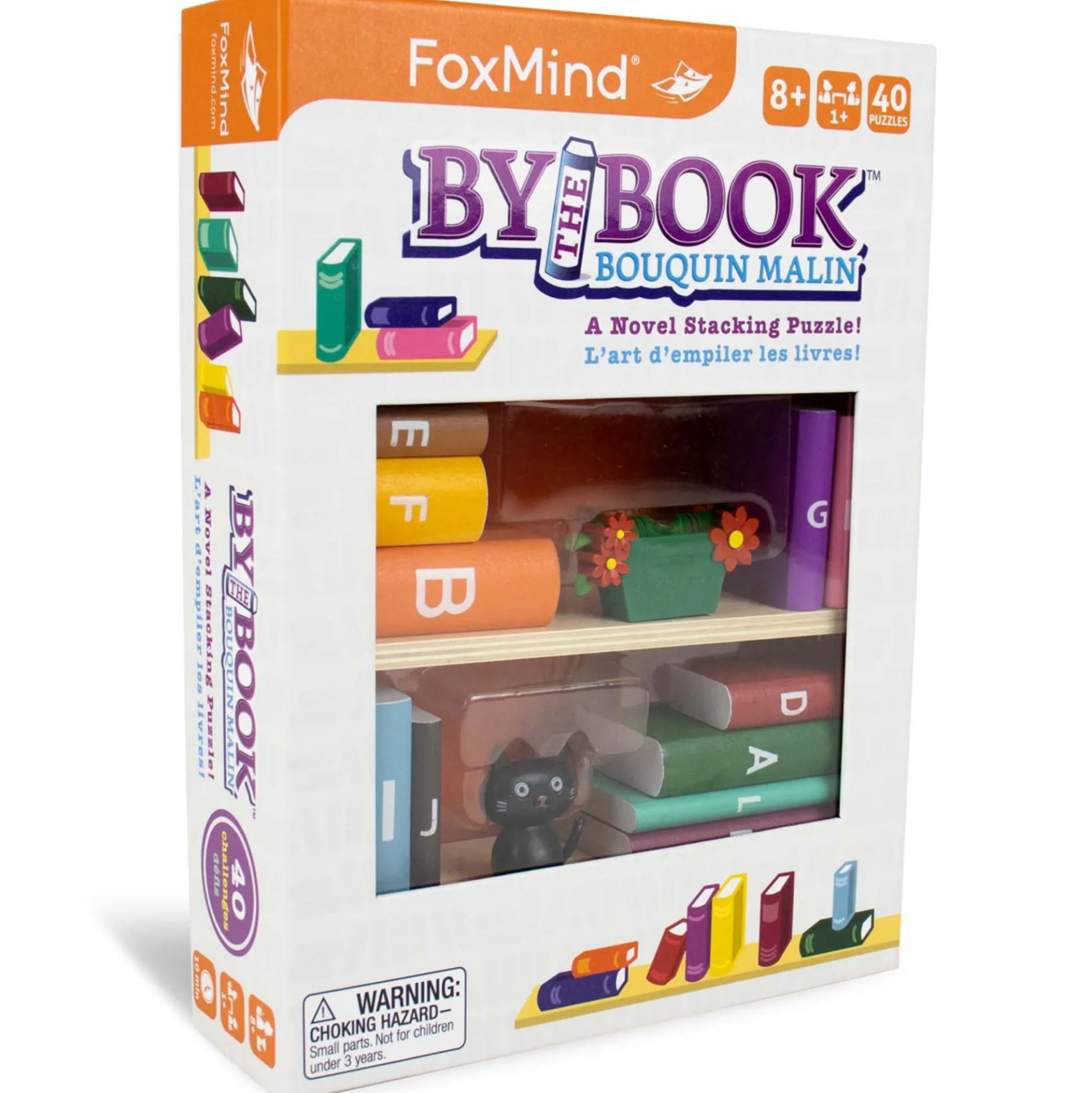 FoxMind By The Book 3D Wooden Stacking Puzzle - 40 Challenges