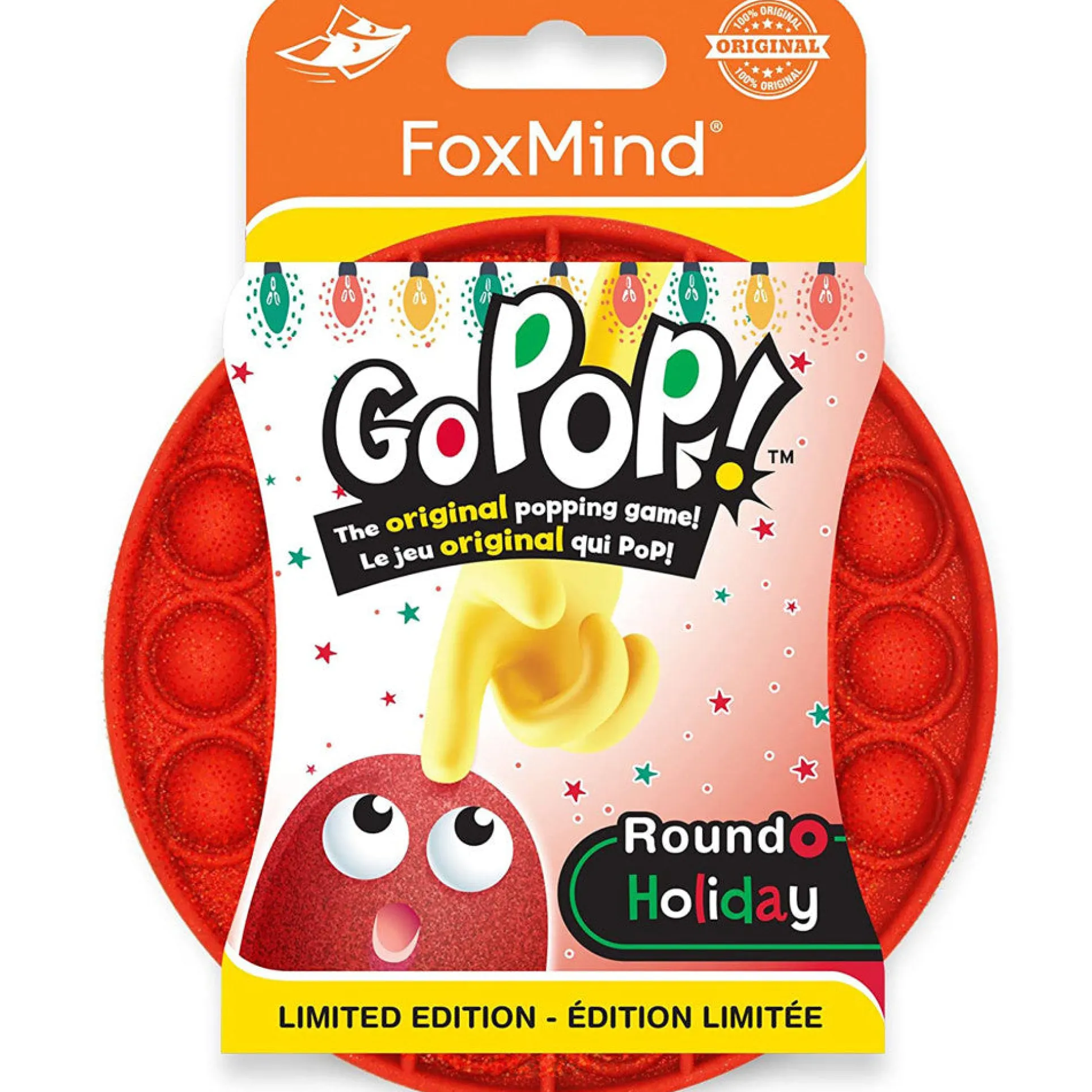 FoxMind Games Go Pop! Roundo Holiday Glitter Red Edition