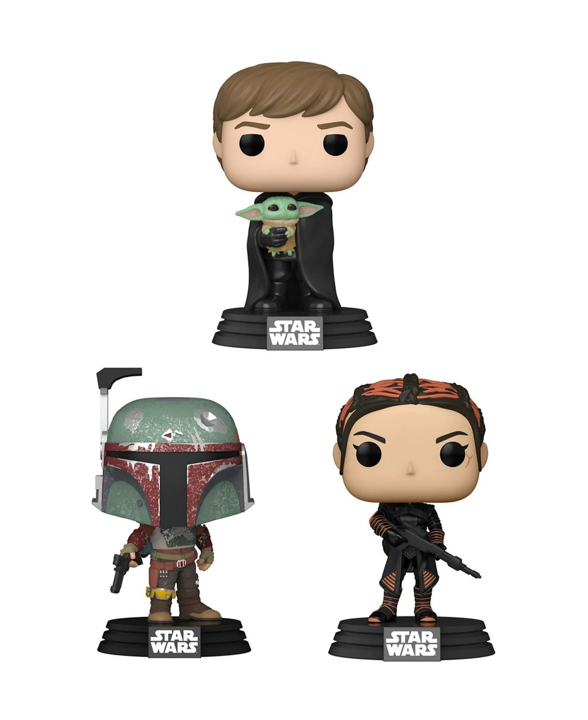 Funko POP! Star Wars Mandalorian 3.75 inch Vinyl Collectors Set - Marshal, Fennec Shand, Luke with Child