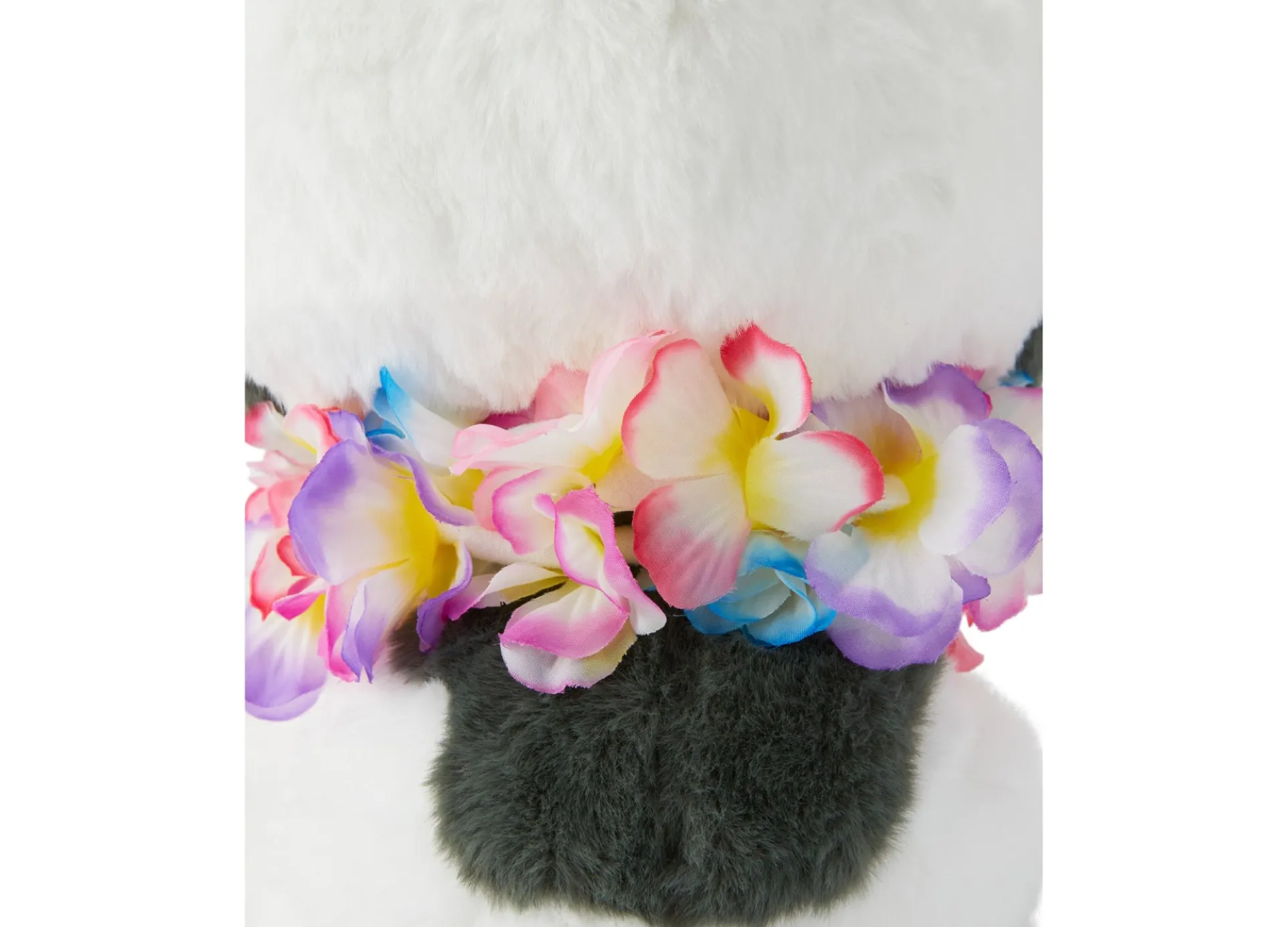 Geoffrey's Toy Box 10-Inch Plush French Bull Dog with Tropical Lei - Grey