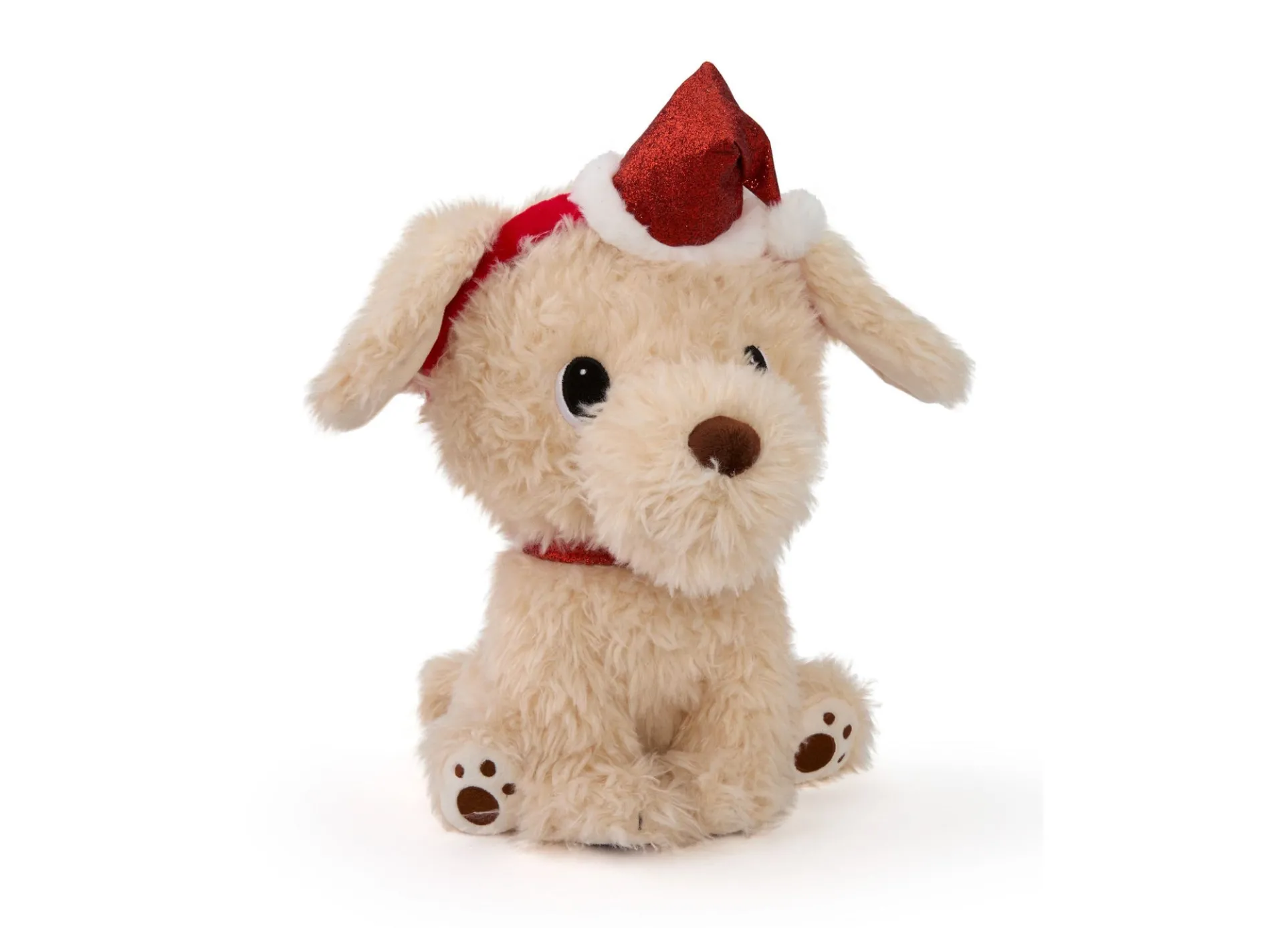 Geoffrey's Toy Box 10 inch Golden Retriever Plush with Festive Christmas Hat