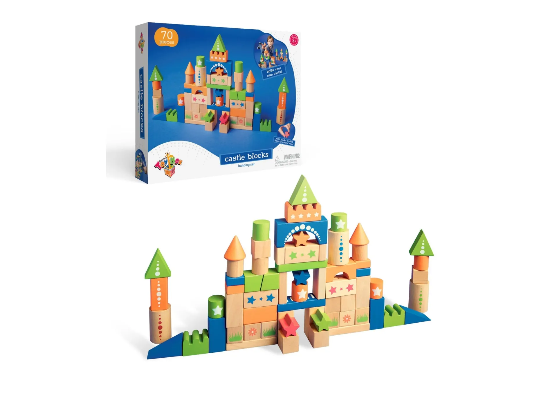 Geoffrey's Toy Box 70-Piece Wooden Castle Building Set - Exclusive at Macy's
