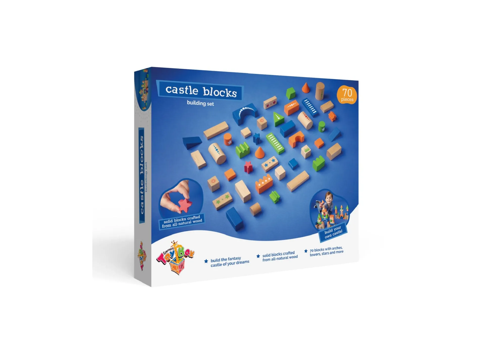 Geoffrey's Toy Box 70-Piece Wooden Castle Building Set - Exclusive at Macy's