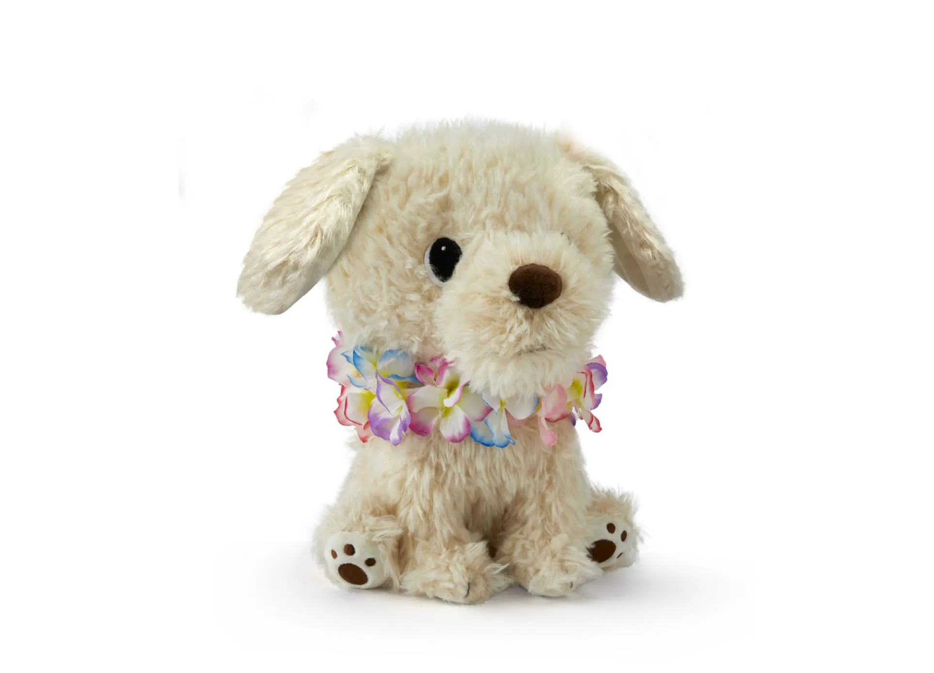 Geoffrey's Toy Box Exclusive 10 inch Plush Golden Retriever with Tropical Lei - Light Brown