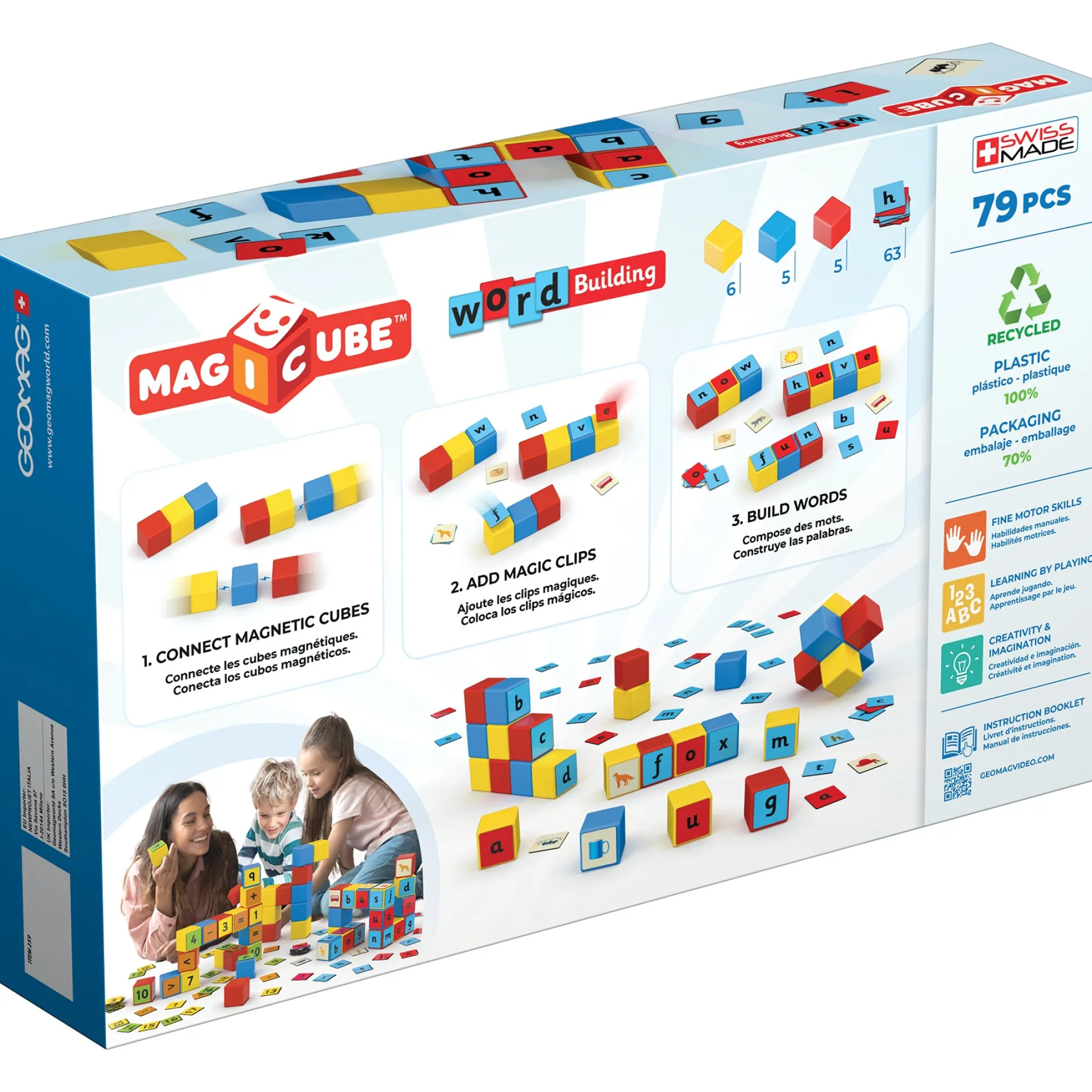 Geomag Magicube 79-Piece Word Building Set - Recycled Materials
