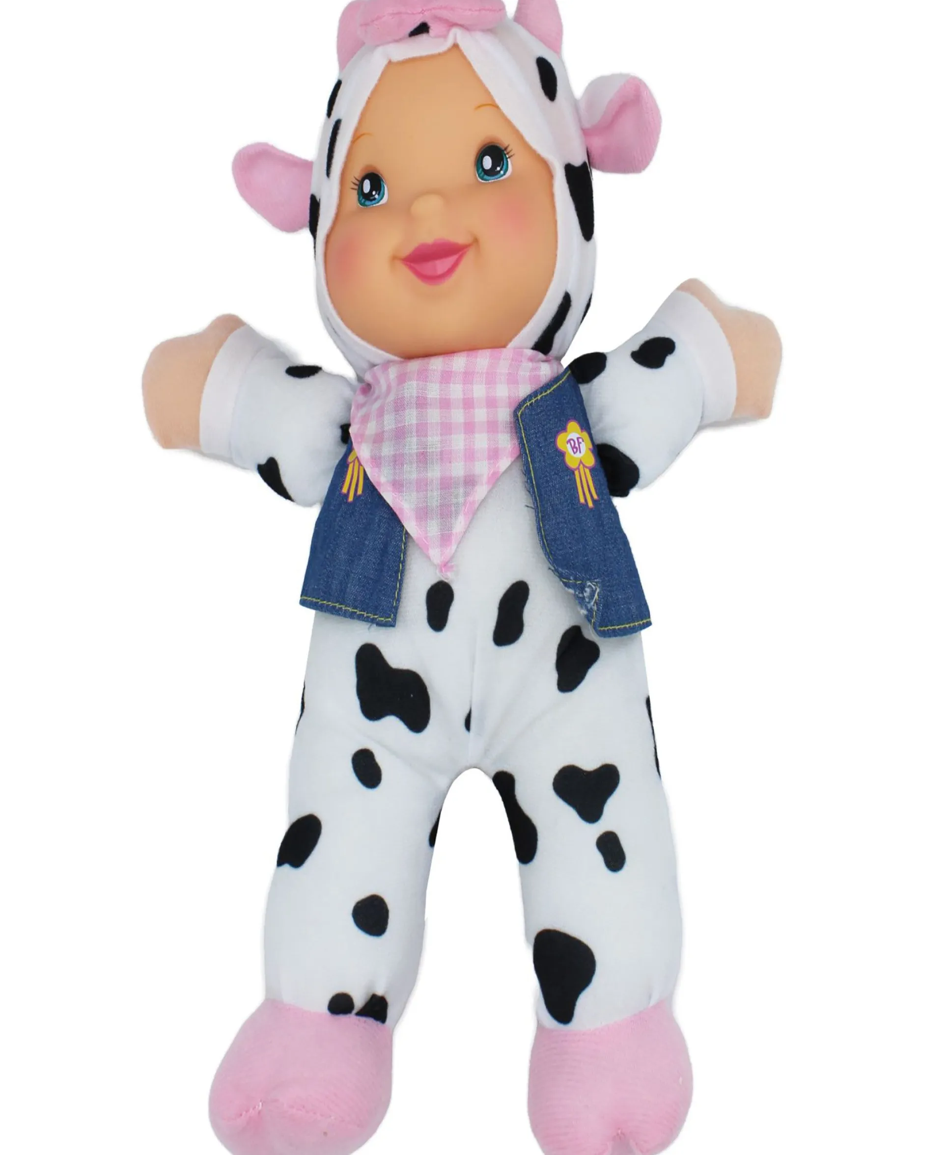 Goldberger Baby's First Bilingual Musical Cow Doll - Farm Animal Friends