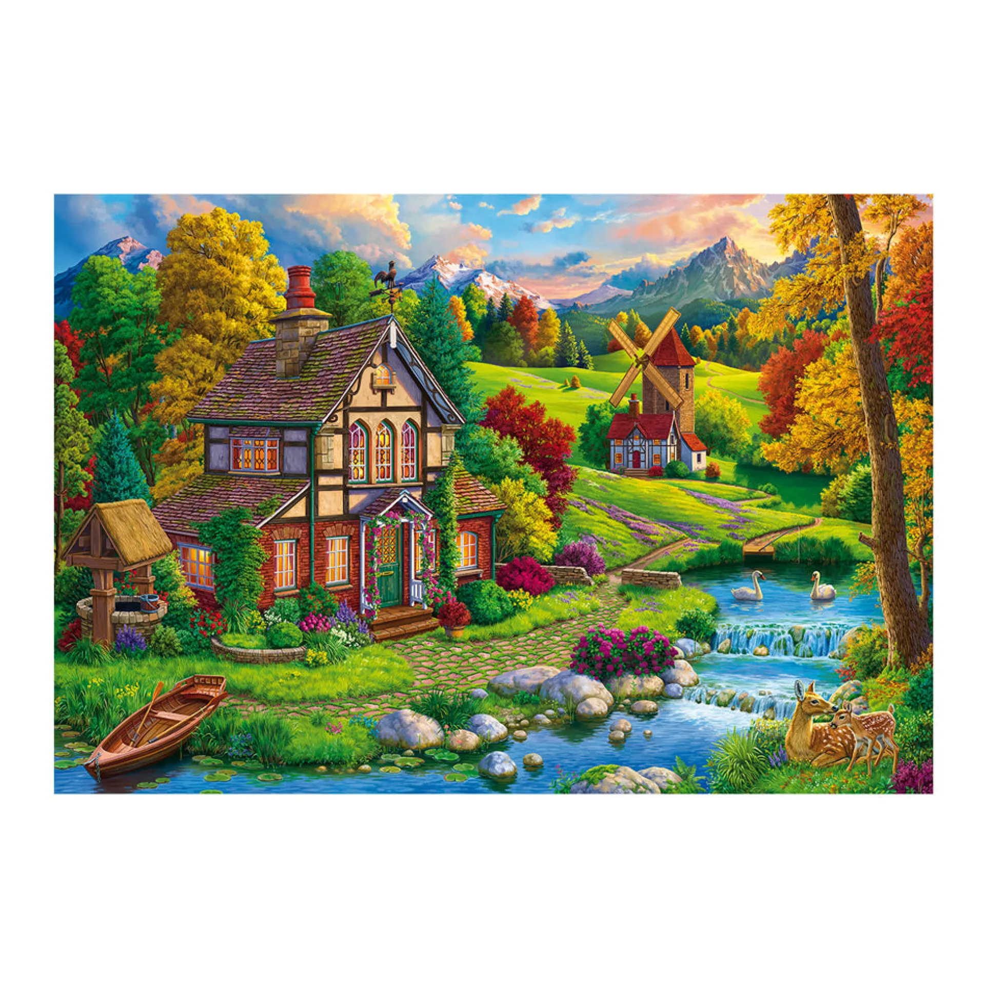 Goliath Beautiful Cozy House by the River Jigsaw Puzzle - 1000 pc