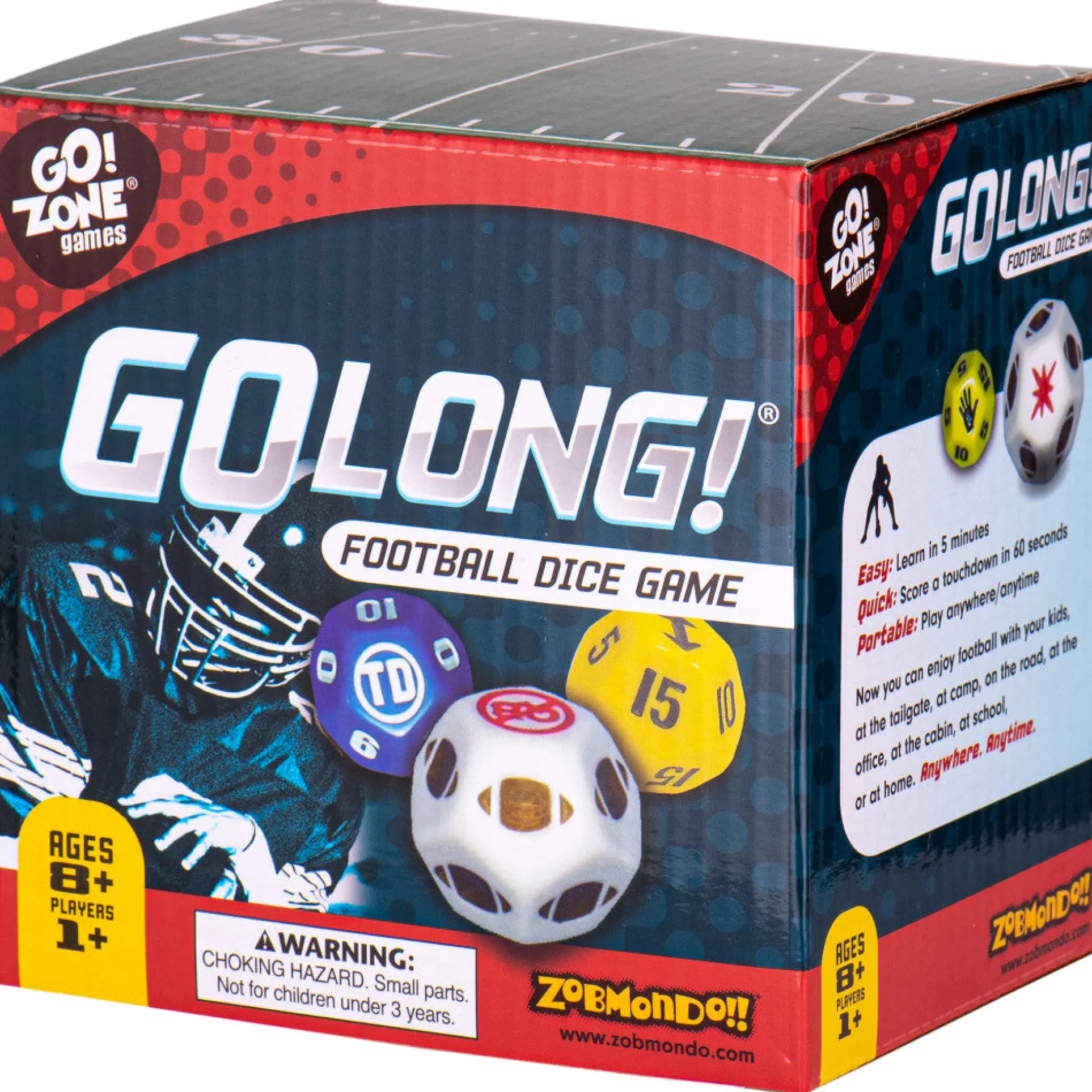 GoLong Football Dice Game by Zobmondo!! Strategy Board Game