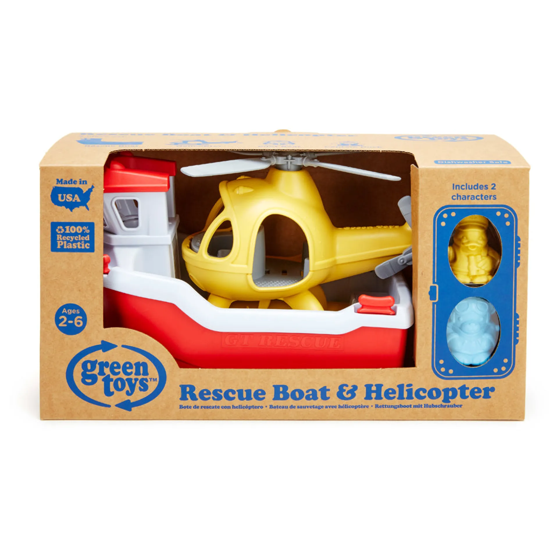 Green Toys Rescue Boat & Helicopter Playset - Eco-Friendly