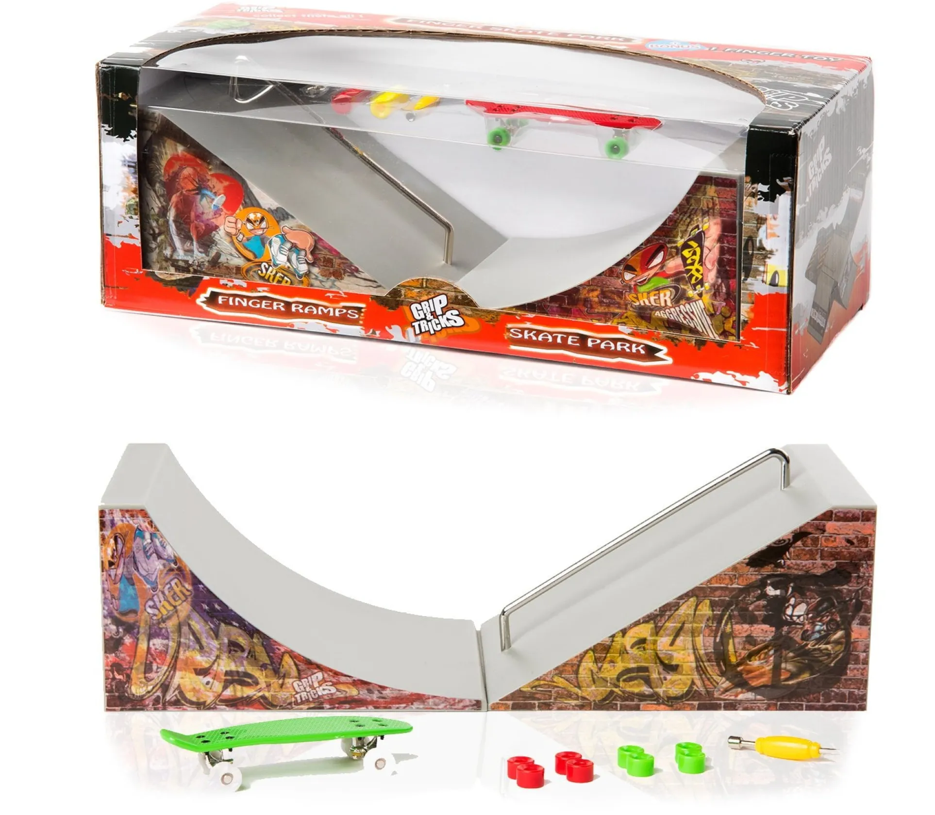 Grip and Tricks - Ultimate Finger Skate Ramp and Accessories Kit