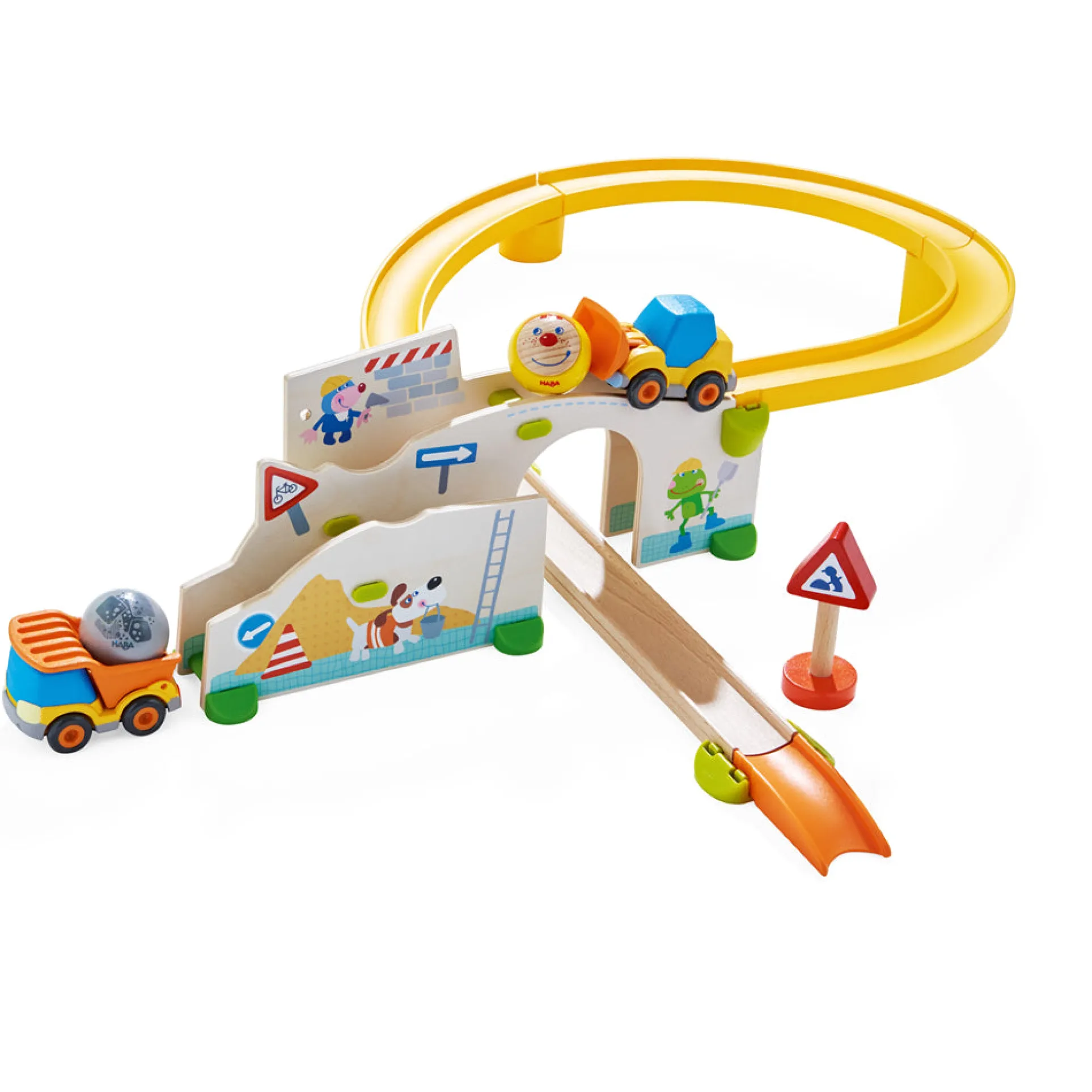 HABA Kullerbu Construction Site Play Track Starter Set - Interactive Toy