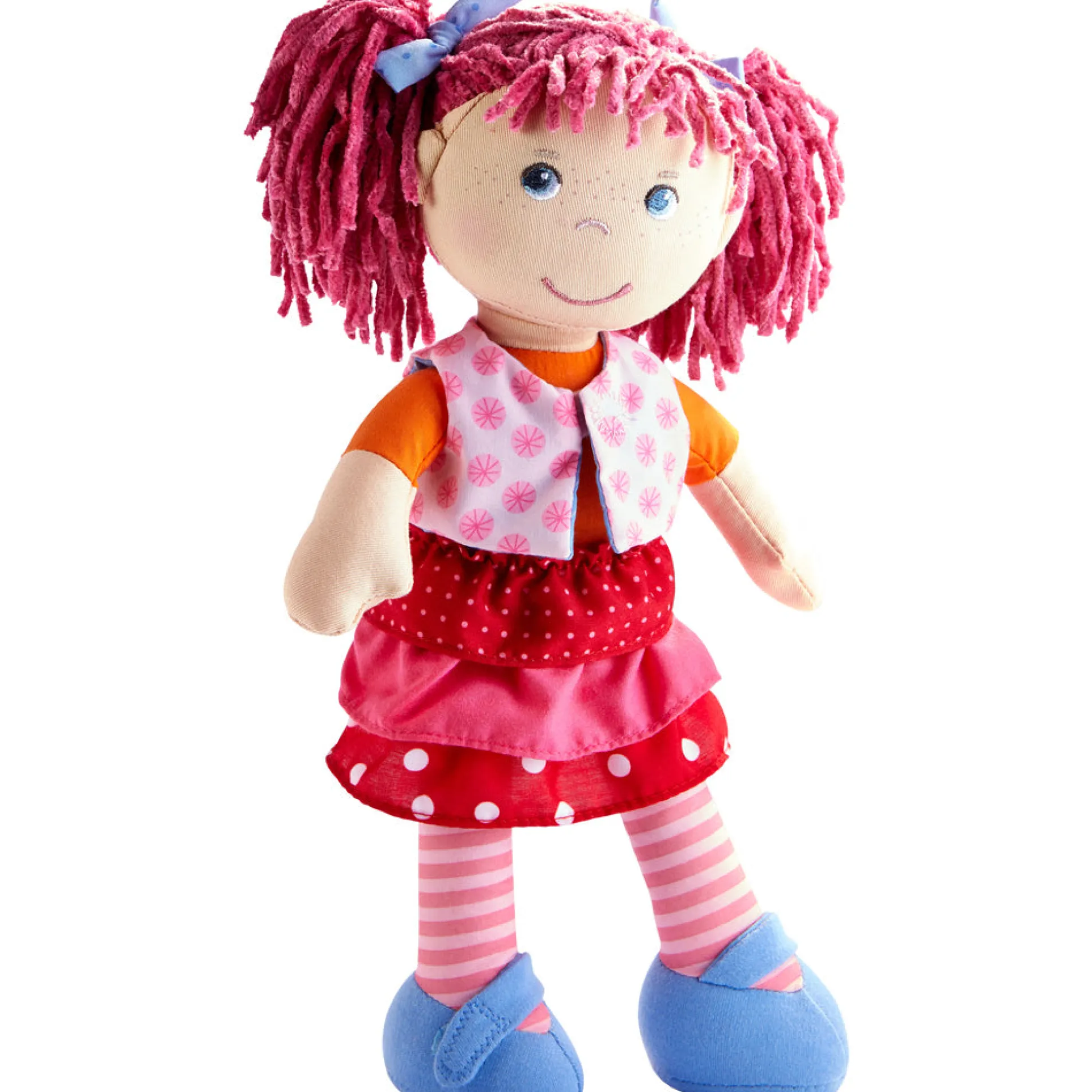 HABA Lilli-Lou 12-inch Soft Doll with Pink Chenille Hair