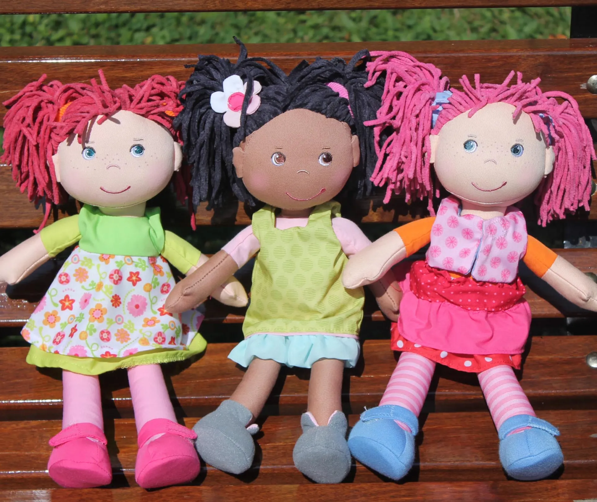 HABA Lilli-Lou 12-inch Soft Doll with Pink Chenille Hair