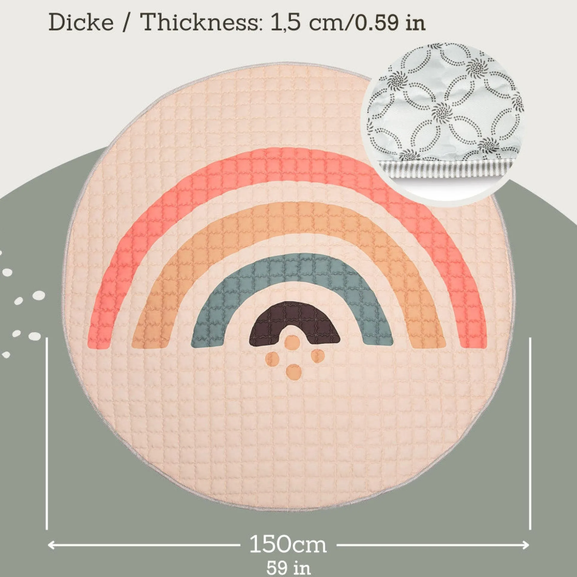 Hakuna Matte Quilted Playmat - Boho Rainbow Extravaganza