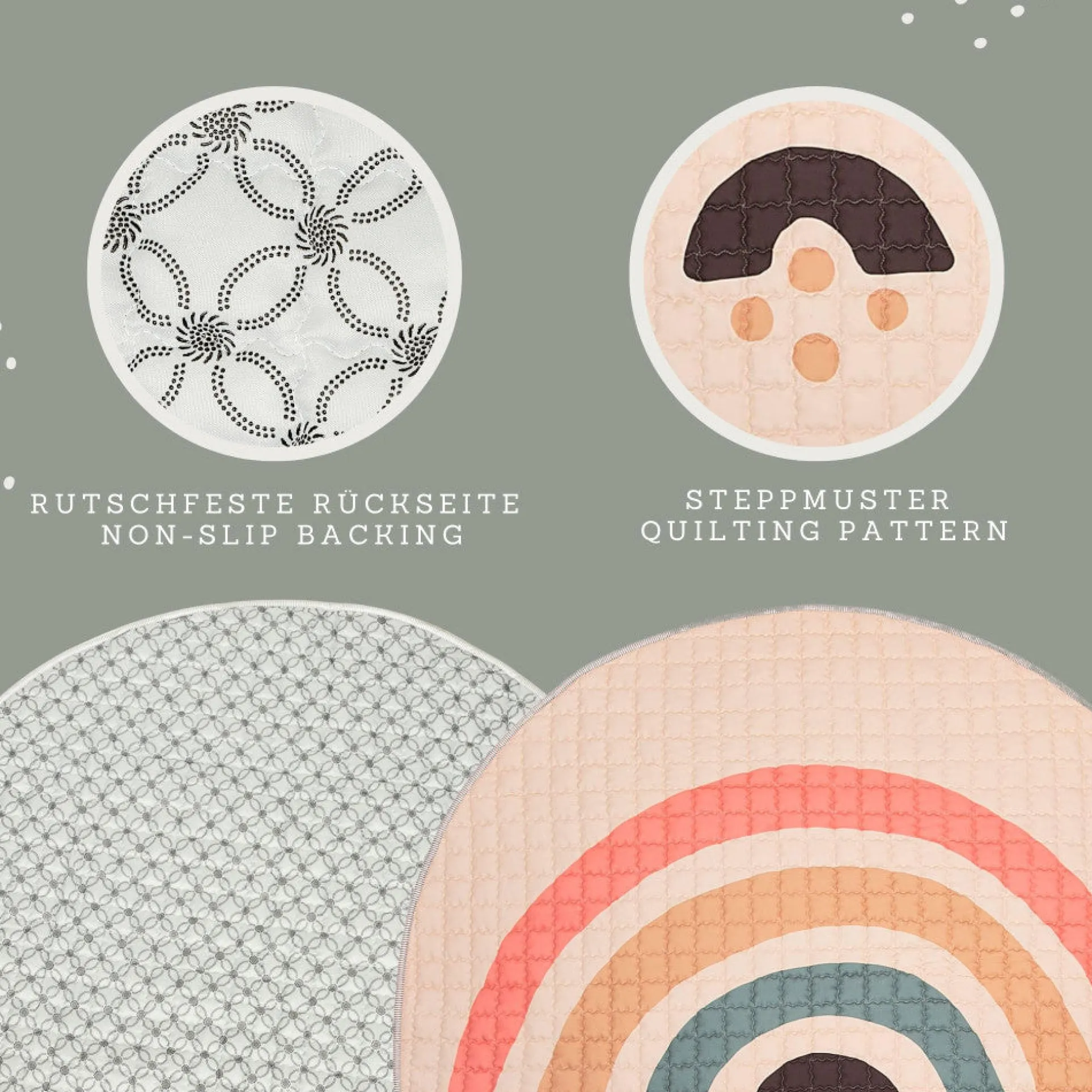 Hakuna Matte Quilted Playmat - Boho Rainbow Extravaganza