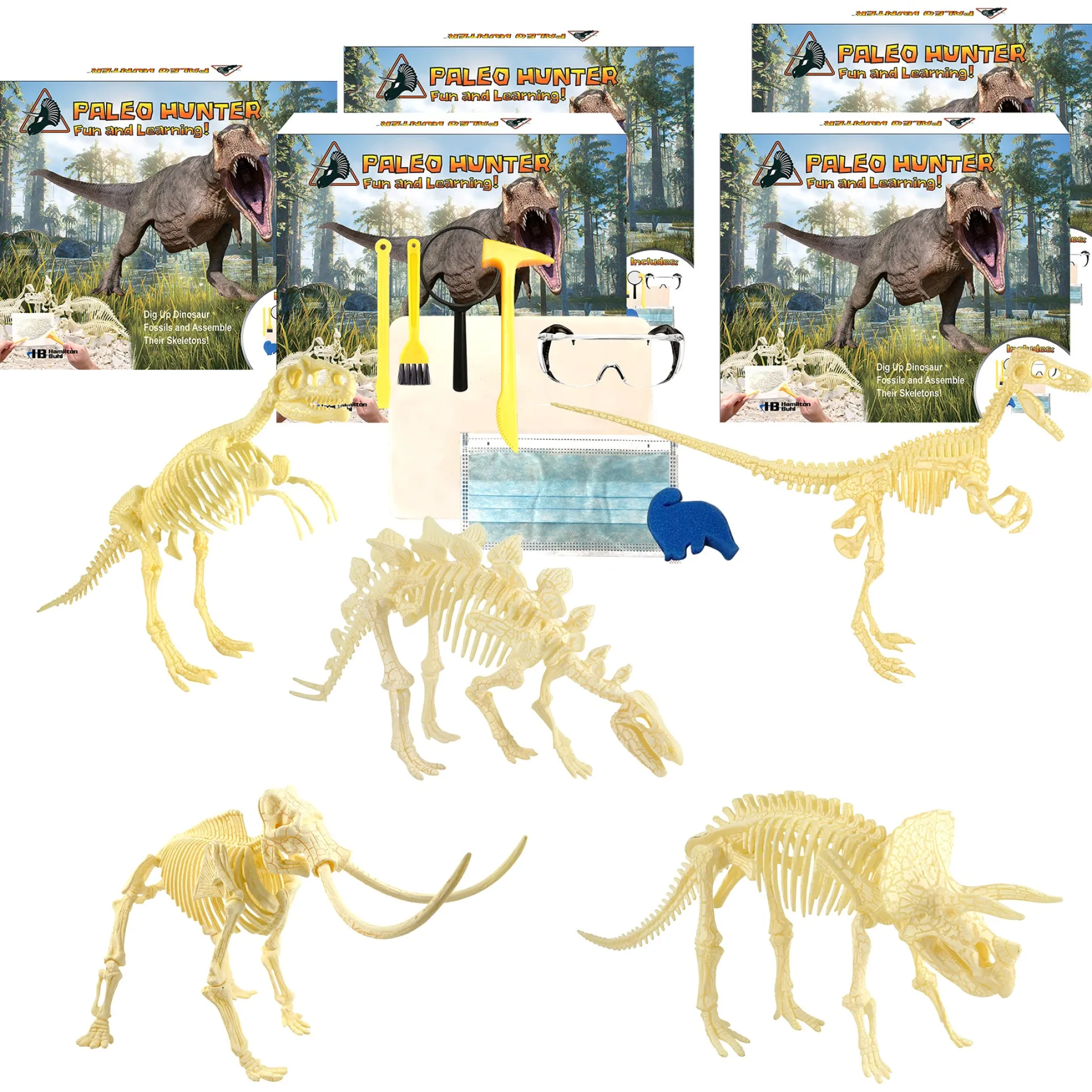 HamiltonBuhl Paleo Hunter Dig Kit - Complete Dinosaur Excavation Set for STEAM Learning