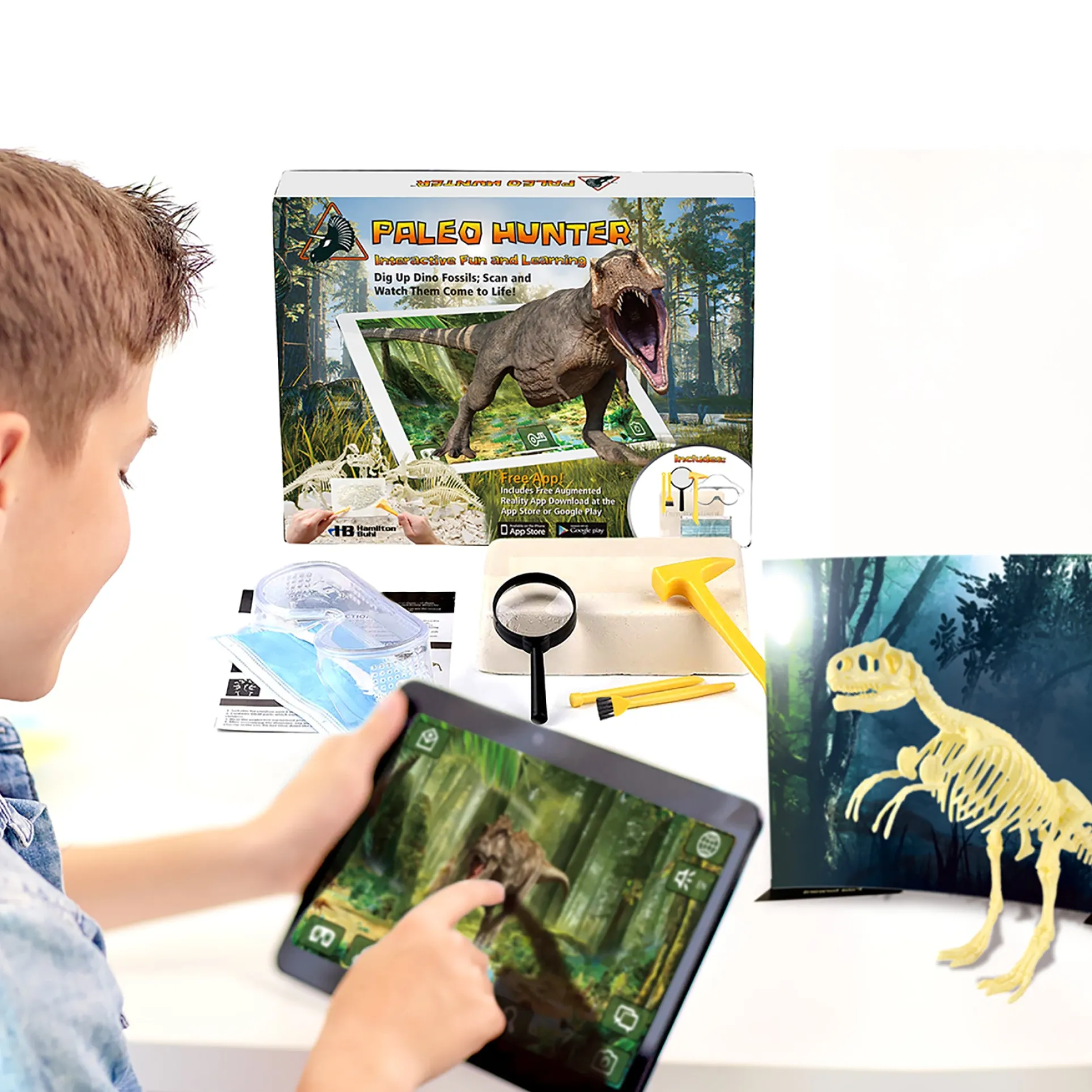 HamiltonBuhl Paleo Hunter Dig Kit - Complete Dinosaur Excavation Set for STEAM Learning