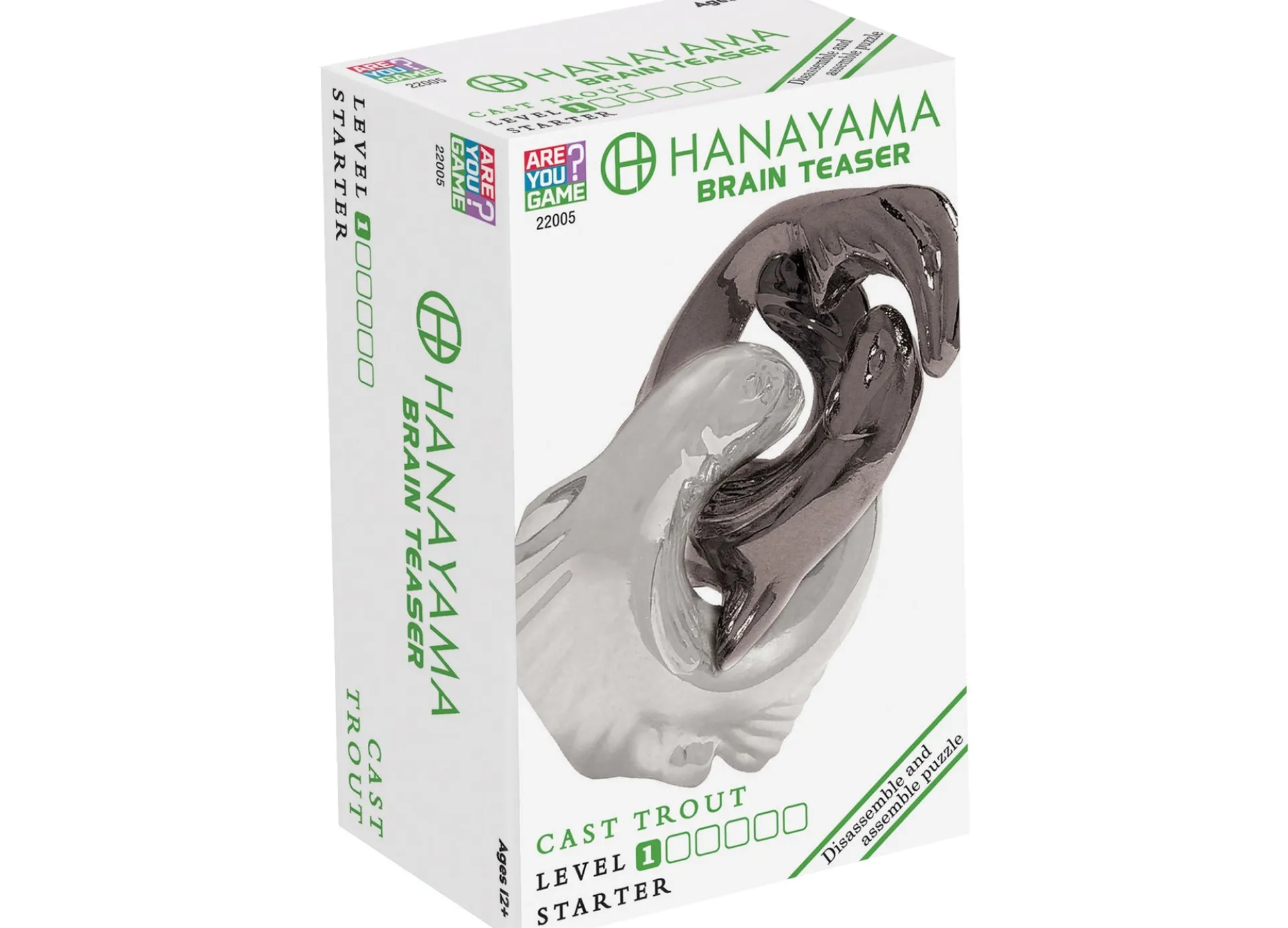 Hanayama Cast Metal Brain Teaser Puzzle - Level 1 Trout