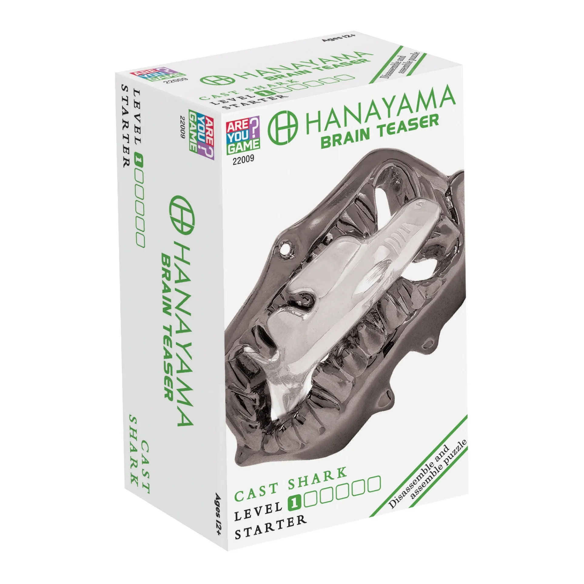 Hanayama Level 1 Cast Metal Shark Puzzle - Brain Teaser