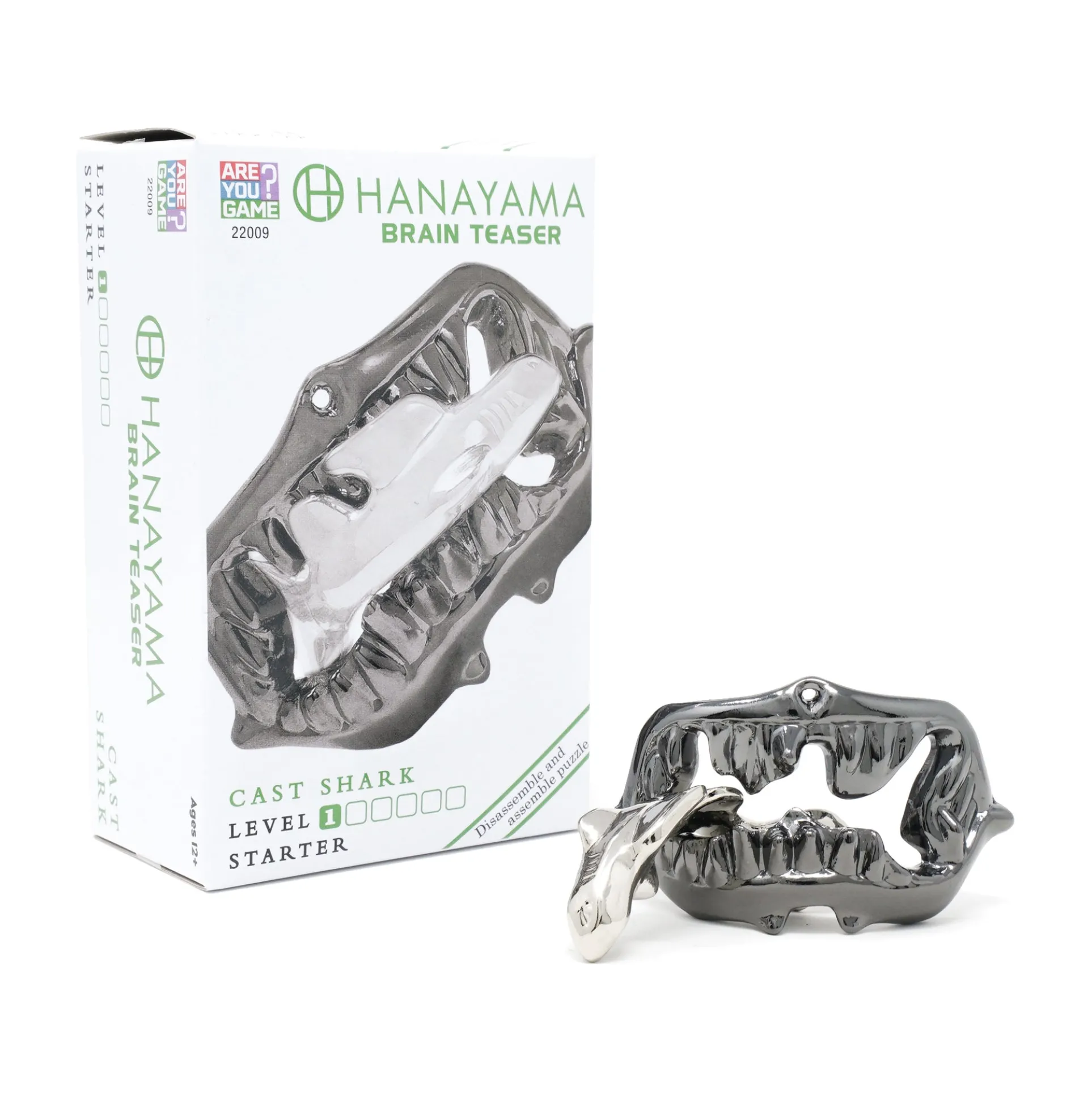Hanayama Level 1 Cast Metal Shark Puzzle - Brain Teaser