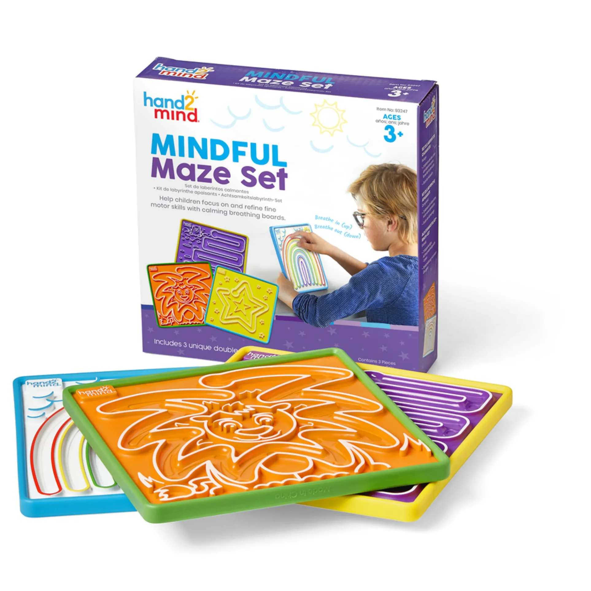Hand2Mind Mindful Maze Set - Breathe & Play Guided Experience