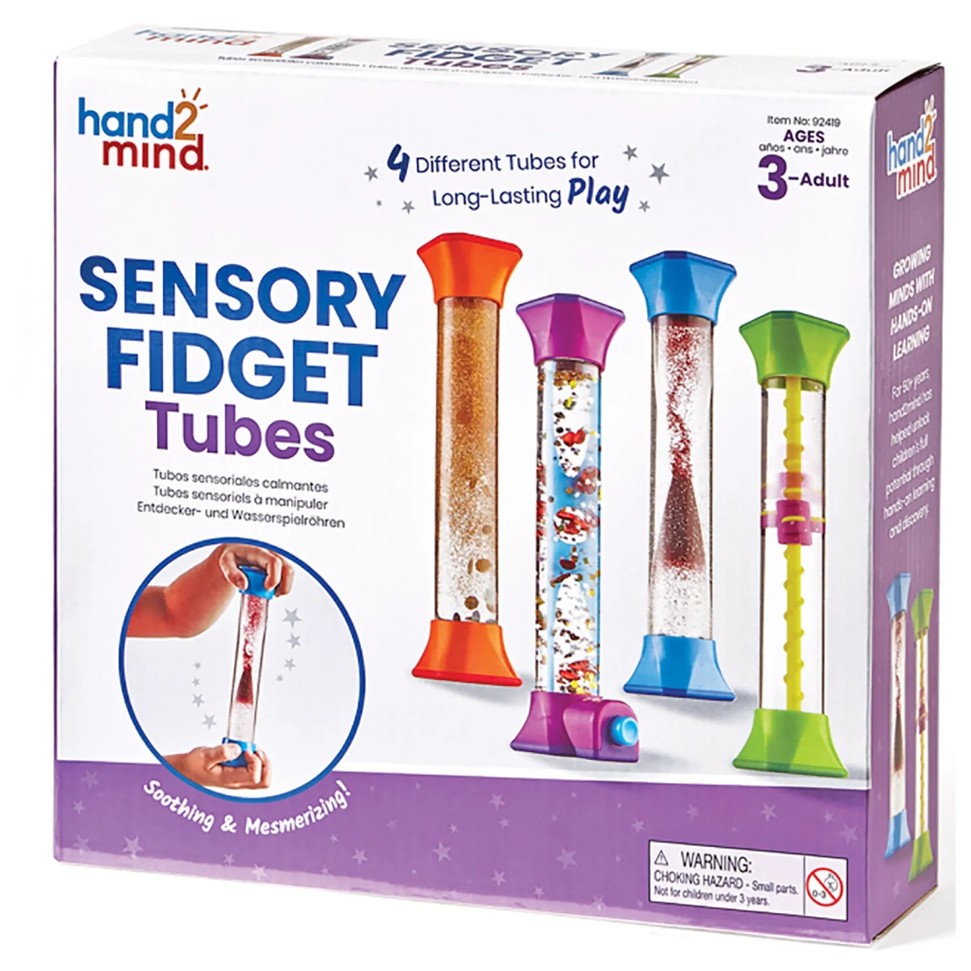 Hand2Mind Sensory Fidget Tubes - Calming and Engaging Set of 4