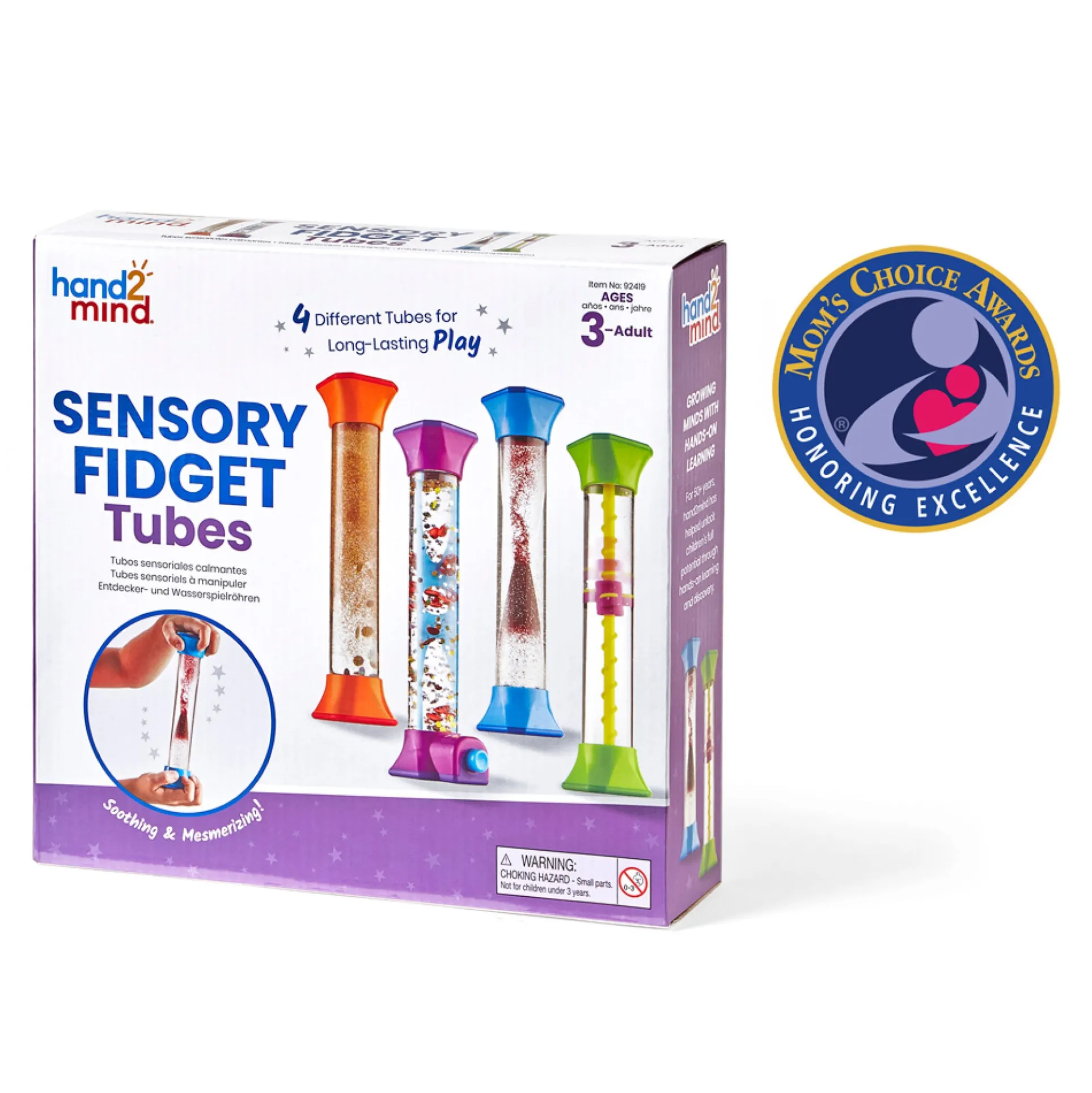 Hand2Mind Sensory Fidget Tubes - Calming and Engaging Set of 4