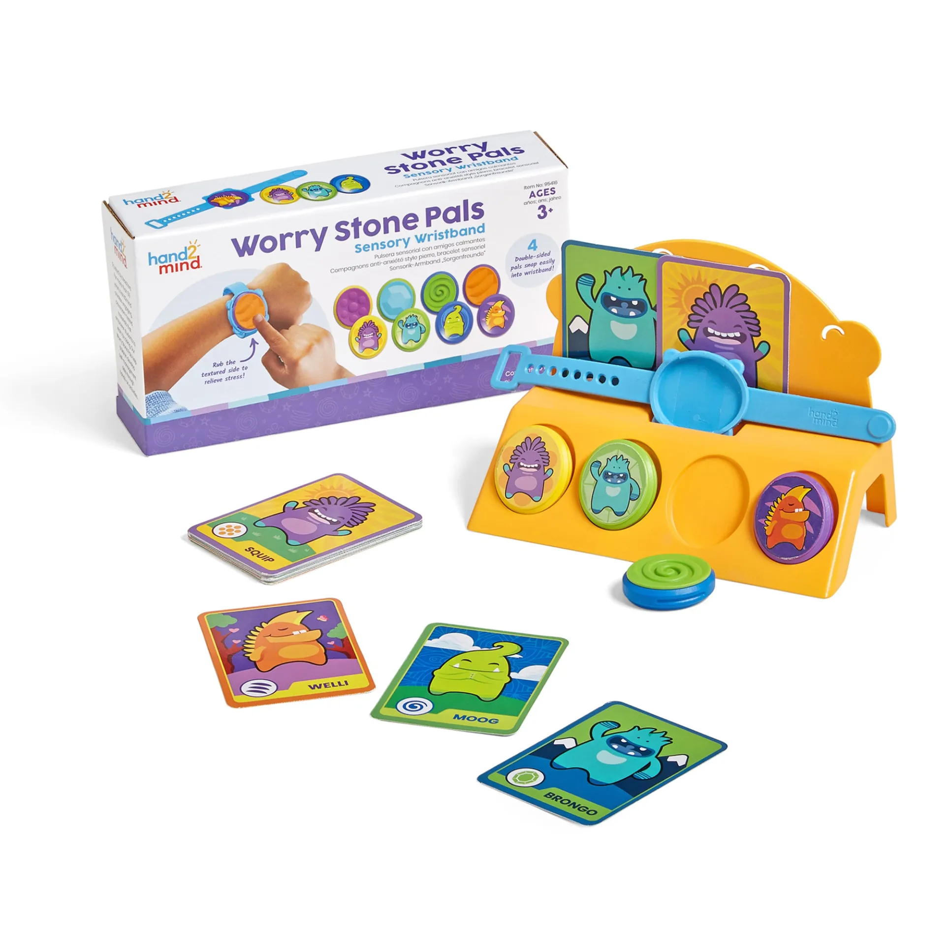Hand2Mind Worry Stone Pals Adjustable Sensory Wristband