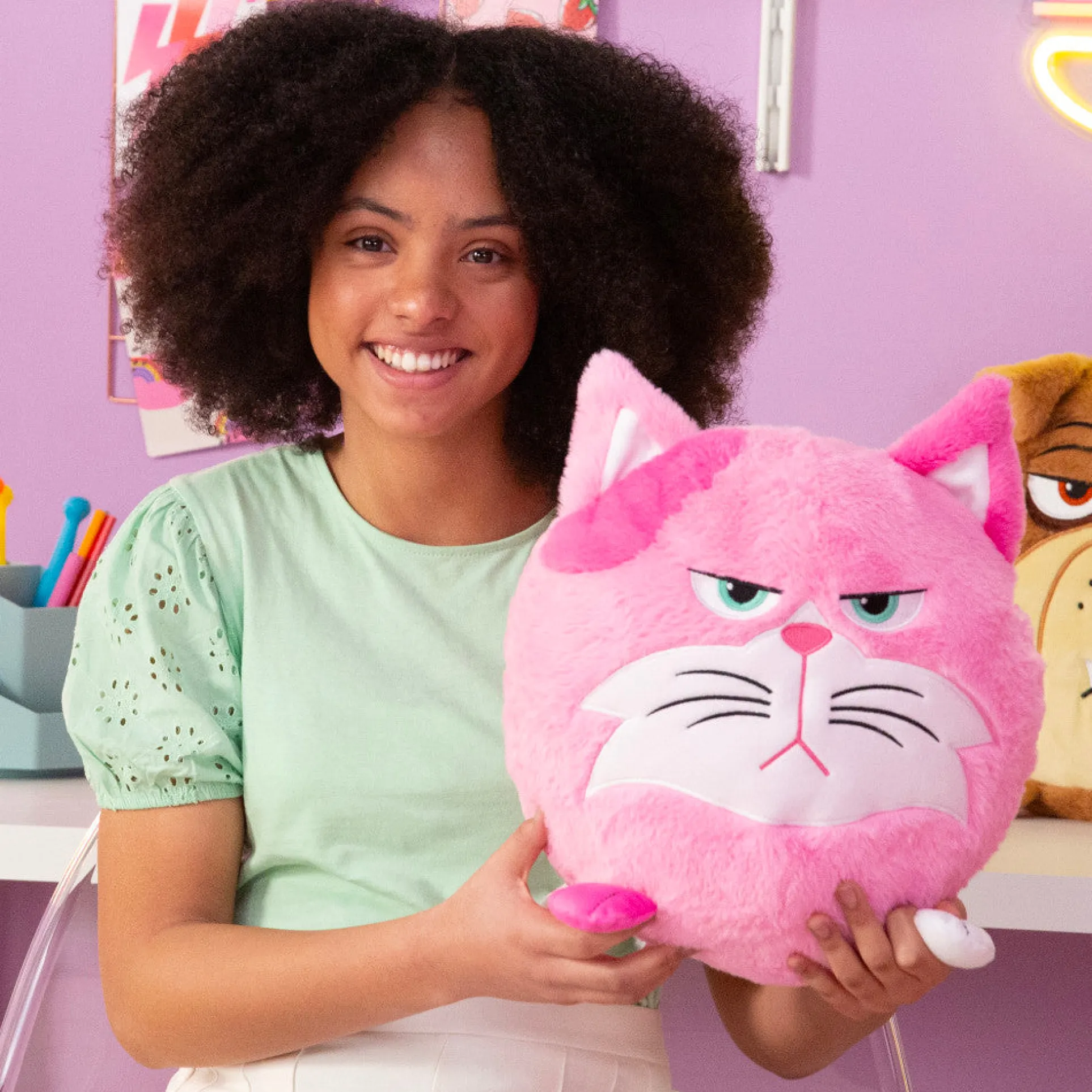 Hangry Petz Lucy Pink Cat 12 inch Interactive Plush