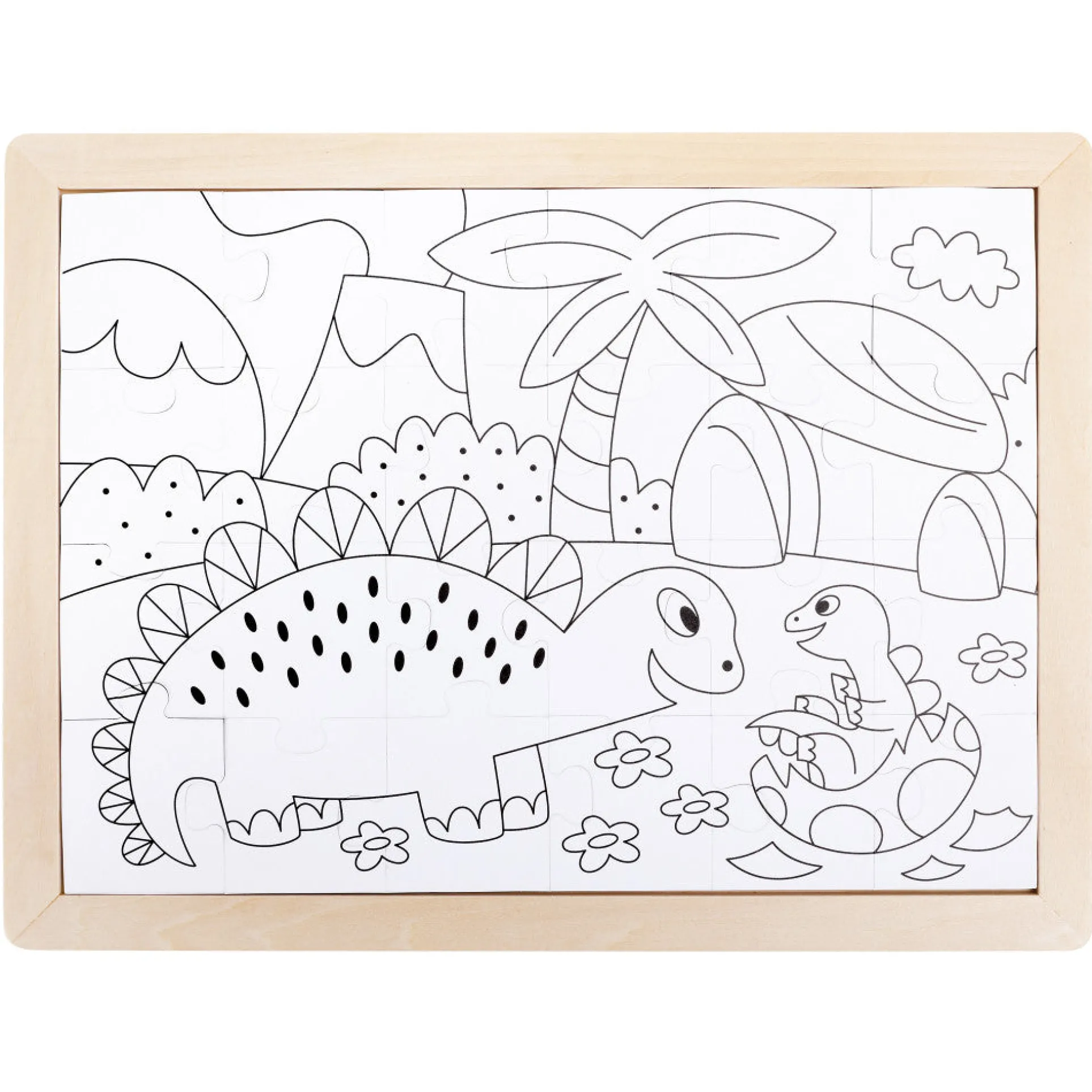Hape Dino Double-Sided Coloring Jigsaw Puzzle - 24 pc